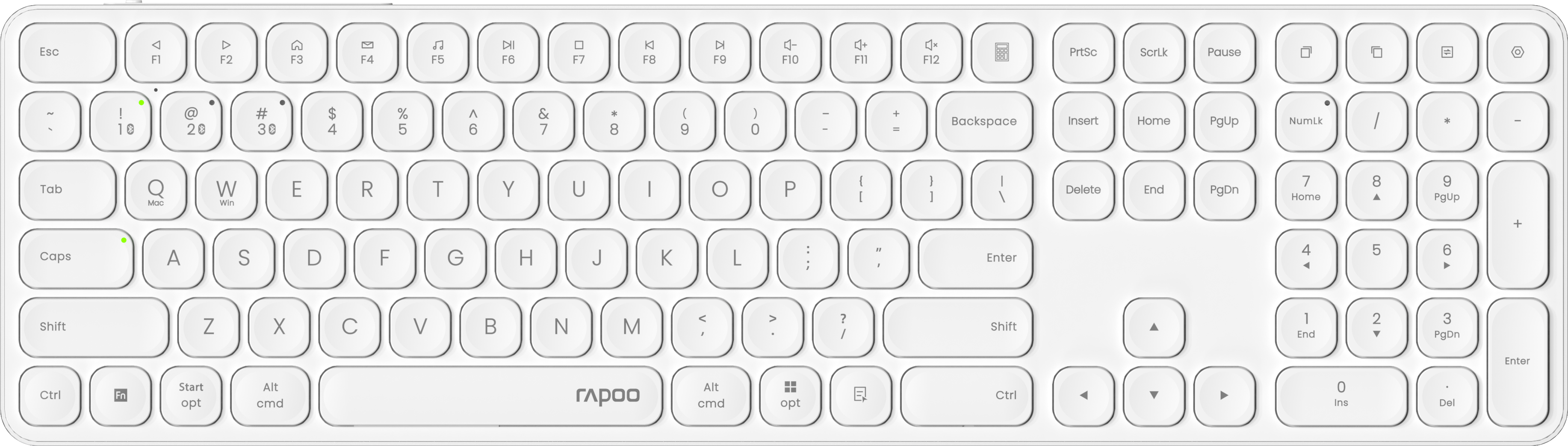RAPOO E9810 ultraslim Keyboard 12645 Wireless, White