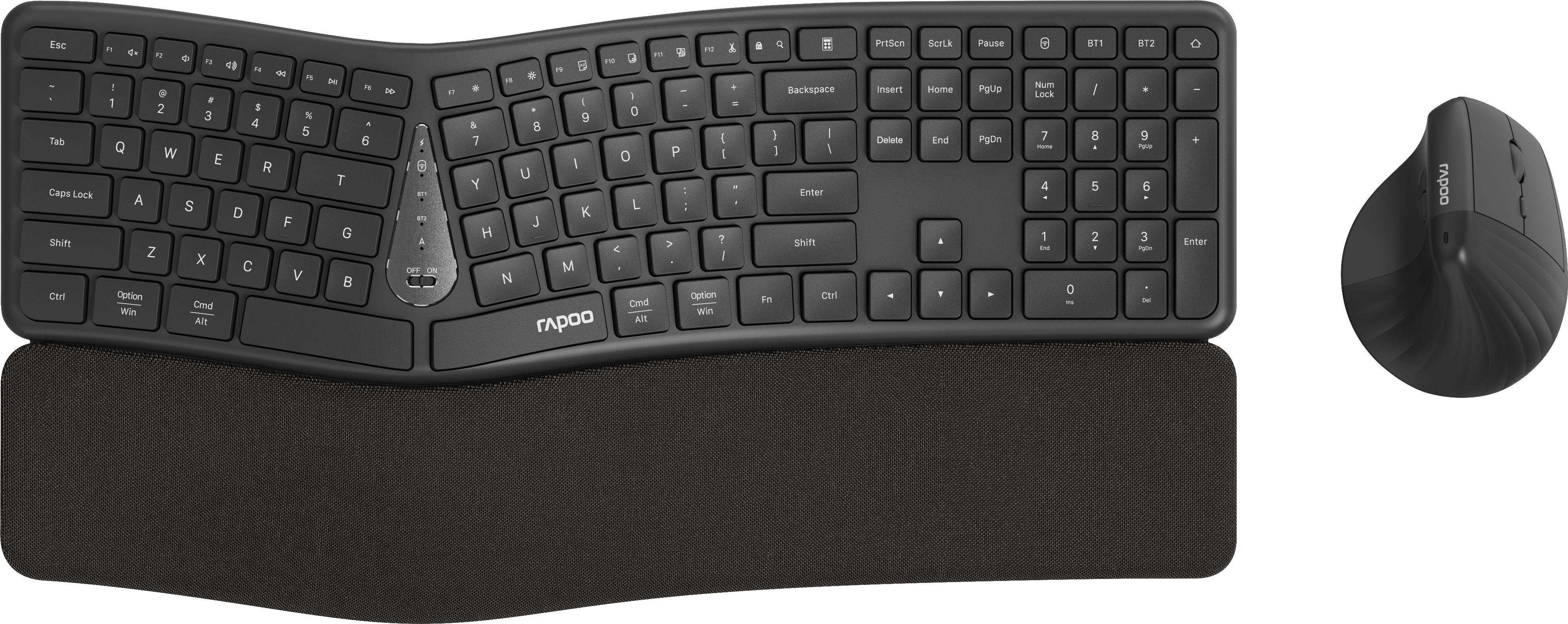 photo RAPOO 8810M Ergonomic Deskset 13115 Wireless, Grey
