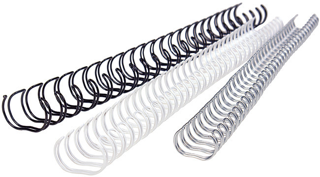 Drahtbinderücken 28,5mm A4 322850623 silber, 23 Ringe 25 Stück