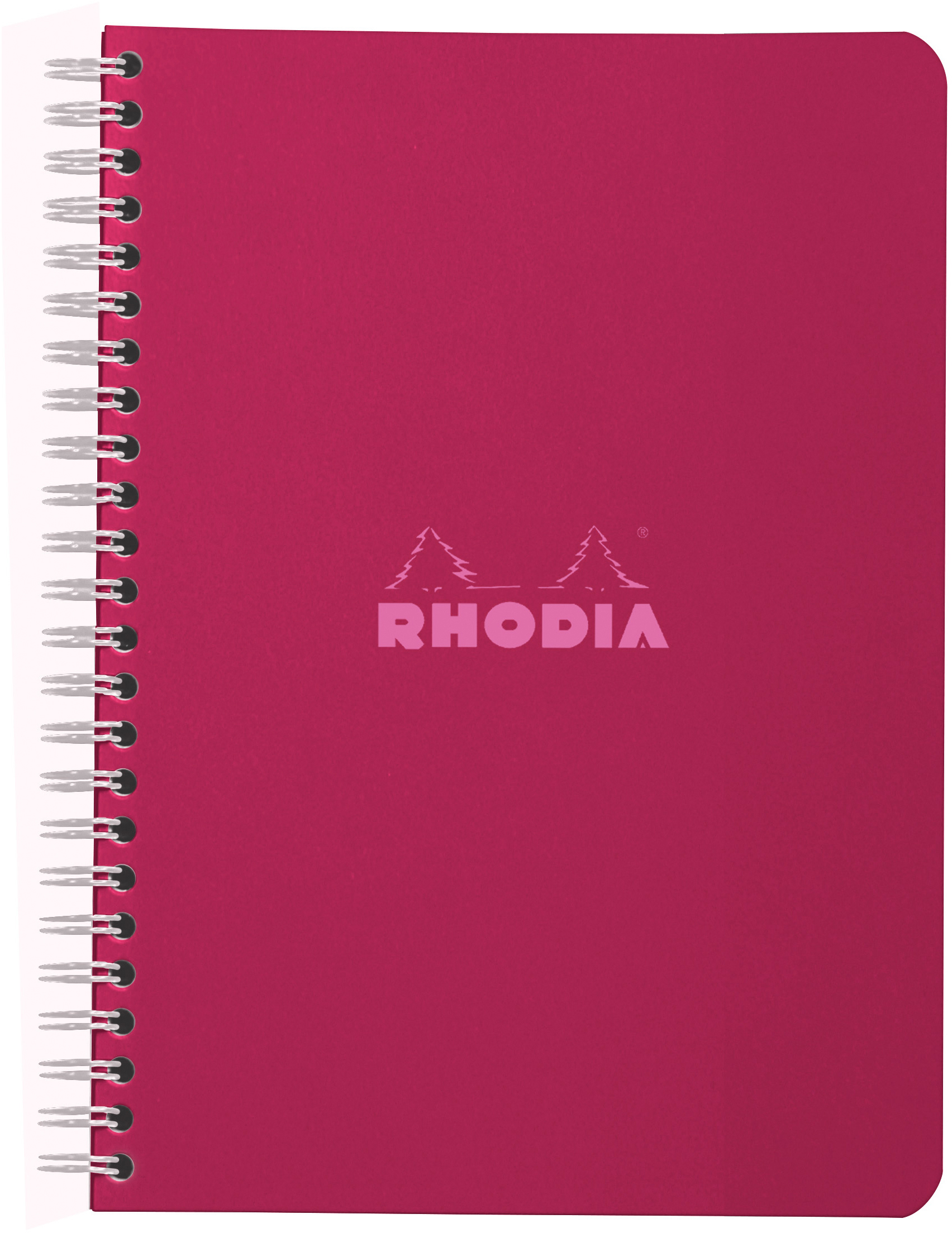 photo RHODIA Bloc à spirales Couleurs A5 118115C rouge, carreaux 60 feuilles