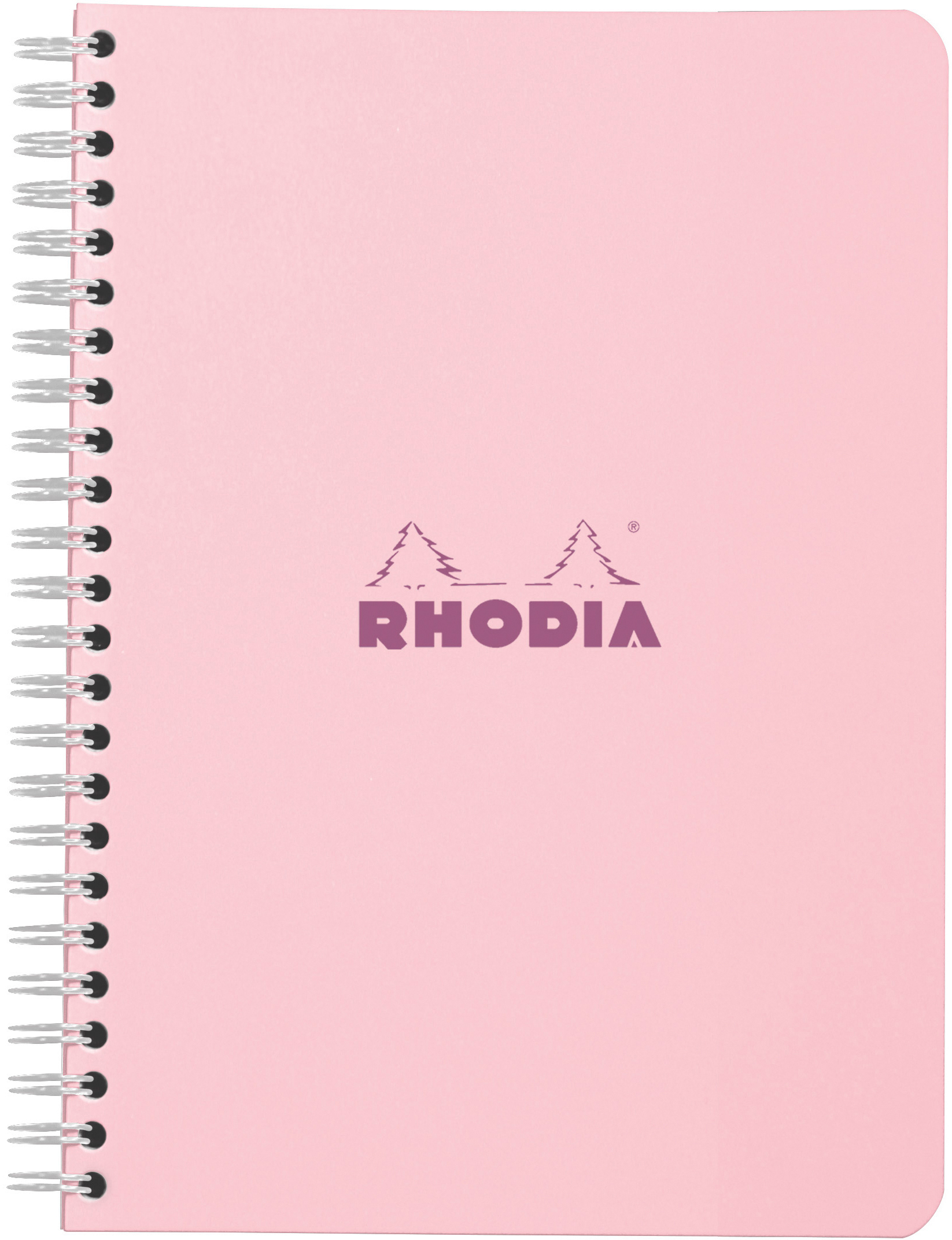 photo RHODIA Bloc à spirales Couleurs A5 118121C rose, carreaux 60 feuilles