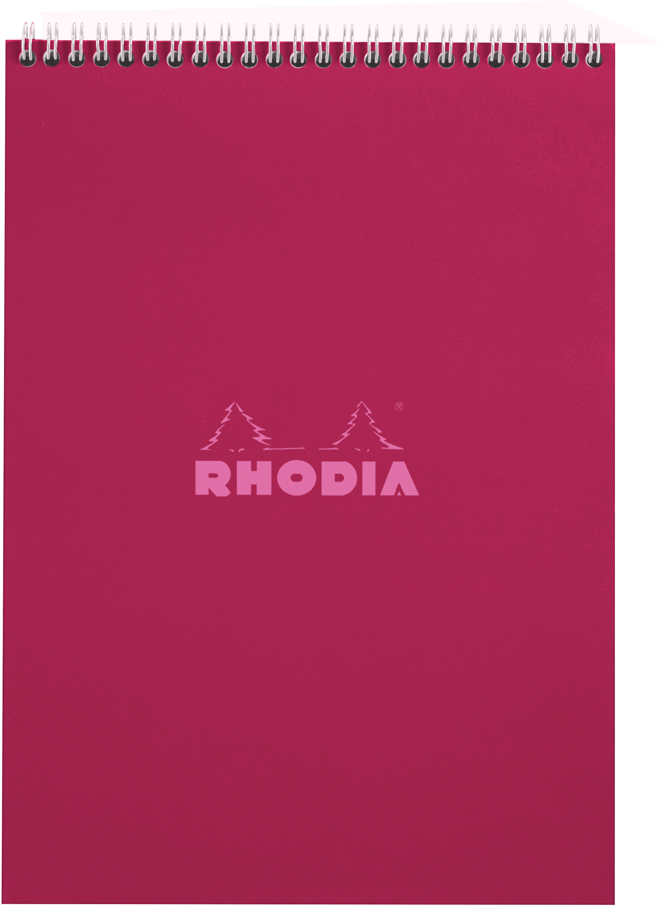 photo RHODIA Bloc à spirales Couleurs A4 118420C rouge, carreaux 80 feuilles