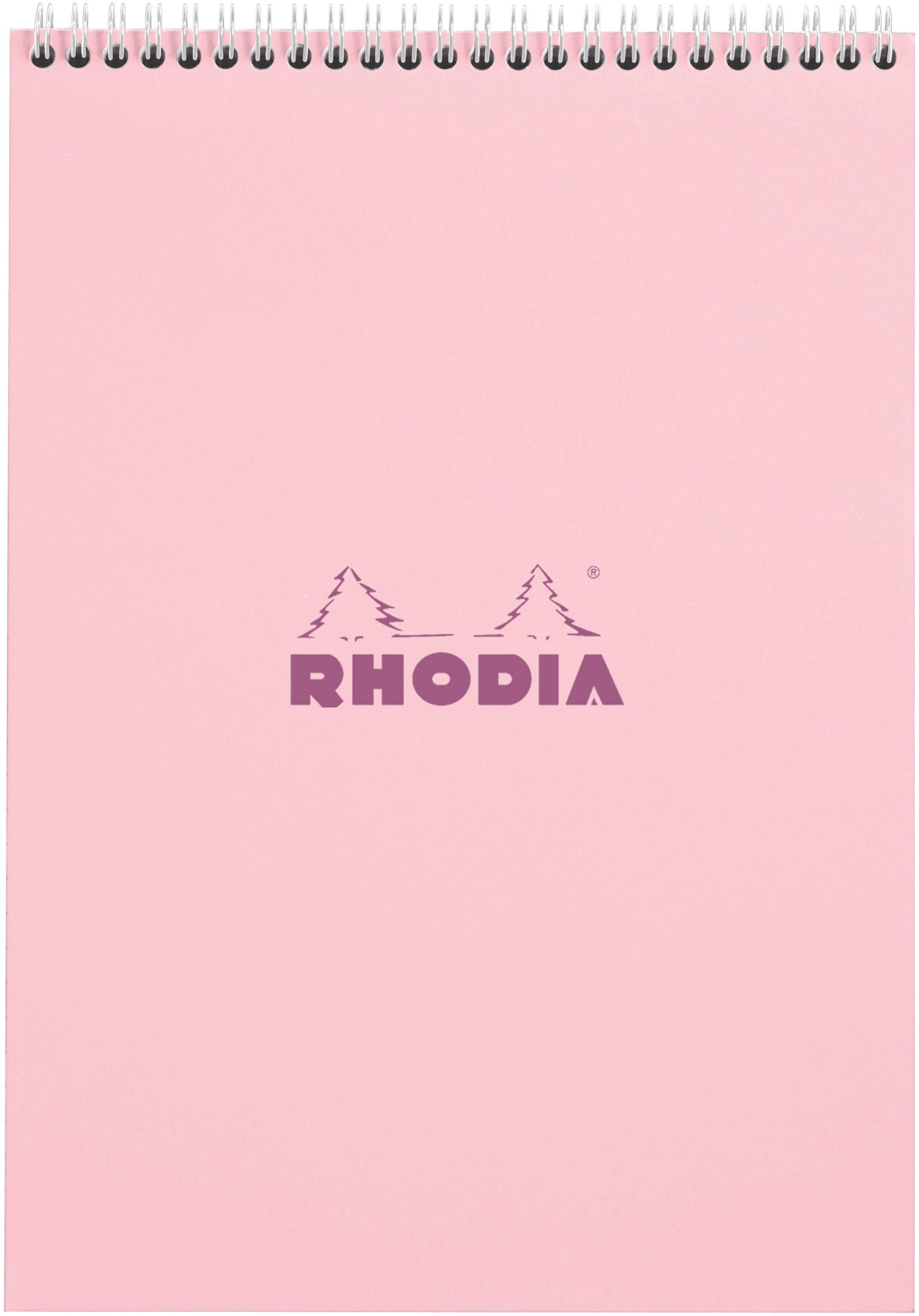 photo RHODIA Bloc à spirales Couleurs A4 118421C rose, carreaux 80 feuilles