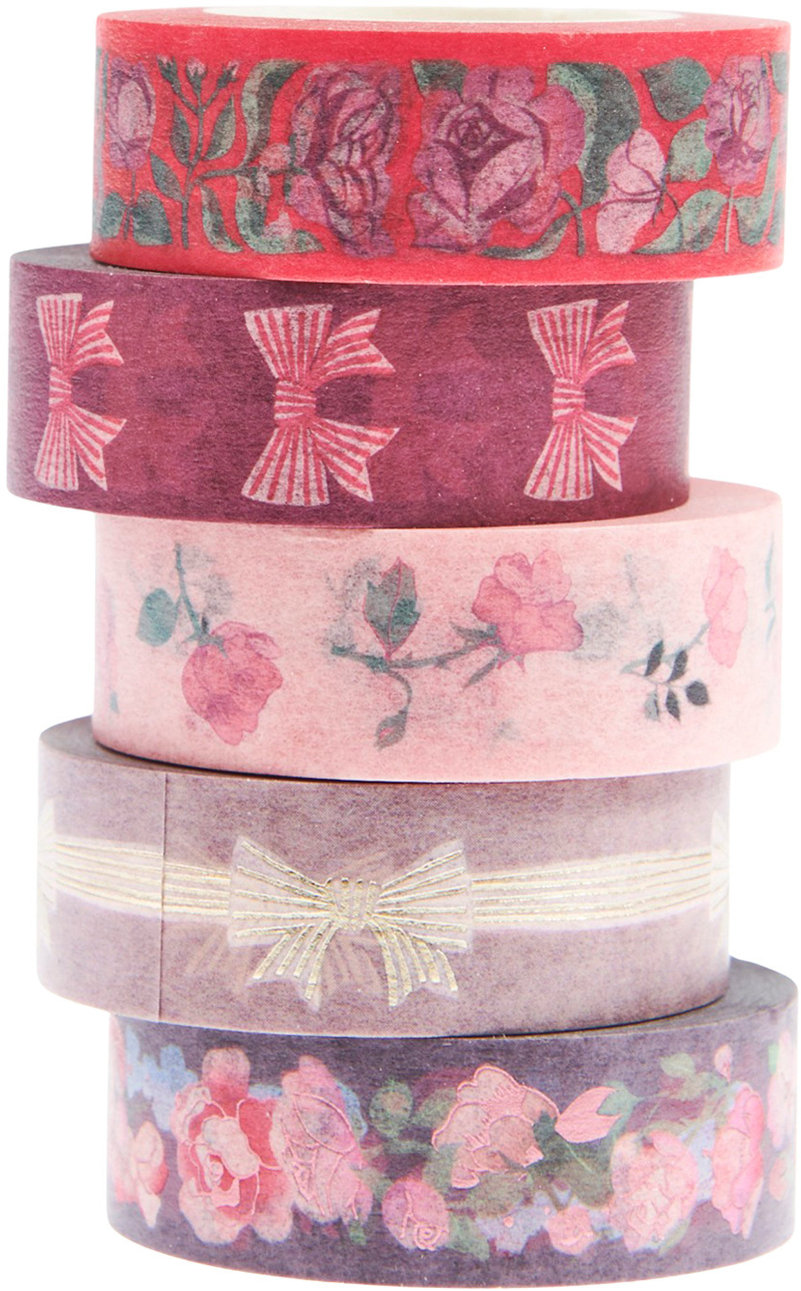 RICO DESIGN Washi Tape Set La Vie En Rose 302161 assortiert 5 Stück