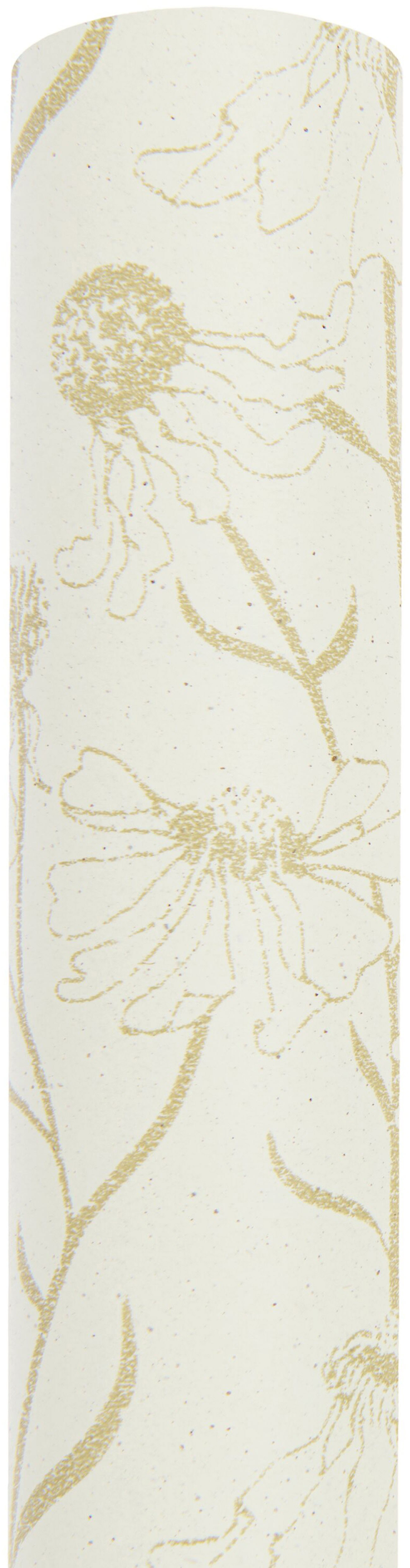 RICO DESIGN Geschenkpapier 401264 Blumen, elfenbein 70x200cm