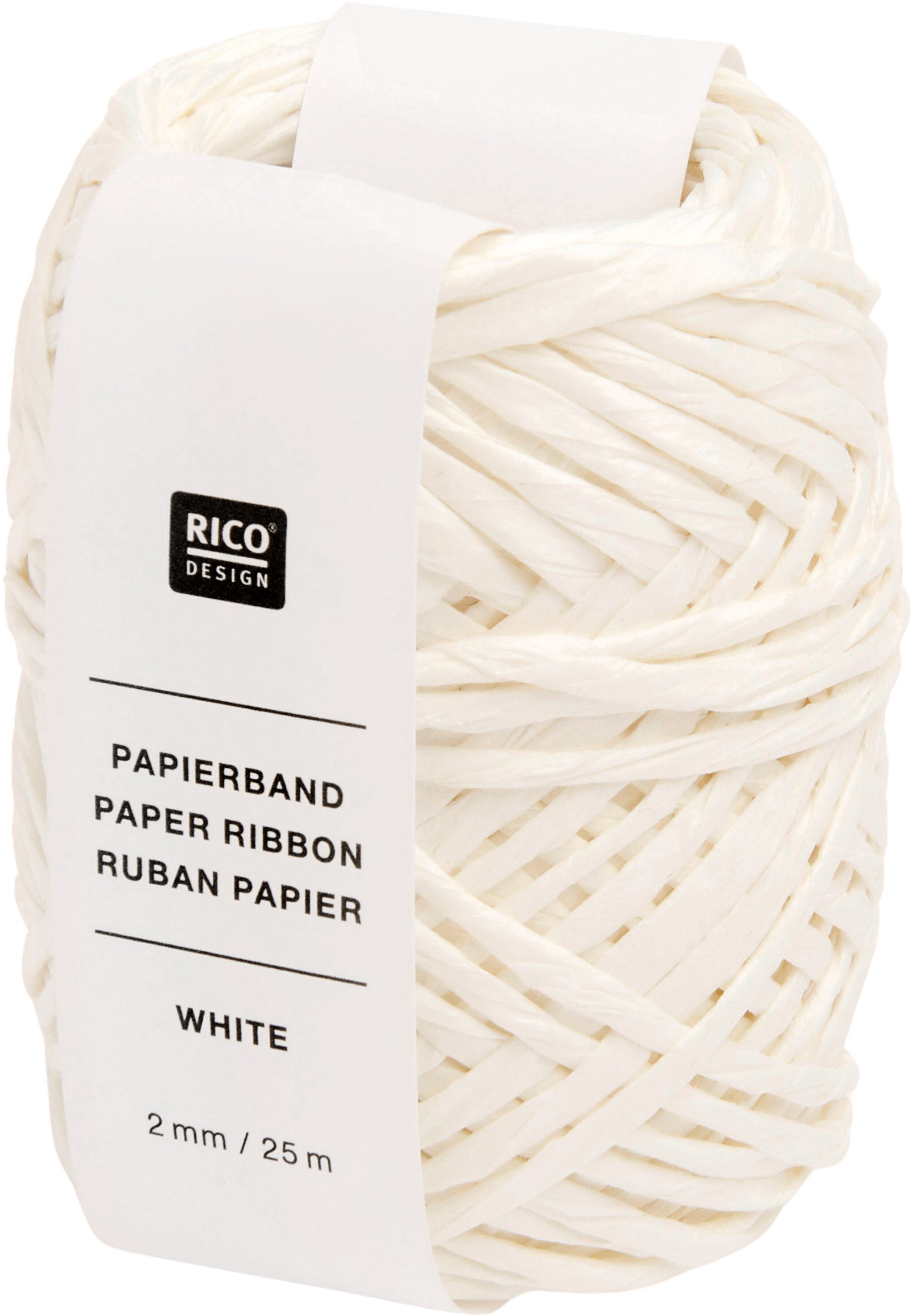 RICO DESIGN Papierband 2mmx25m 401305 Weiss