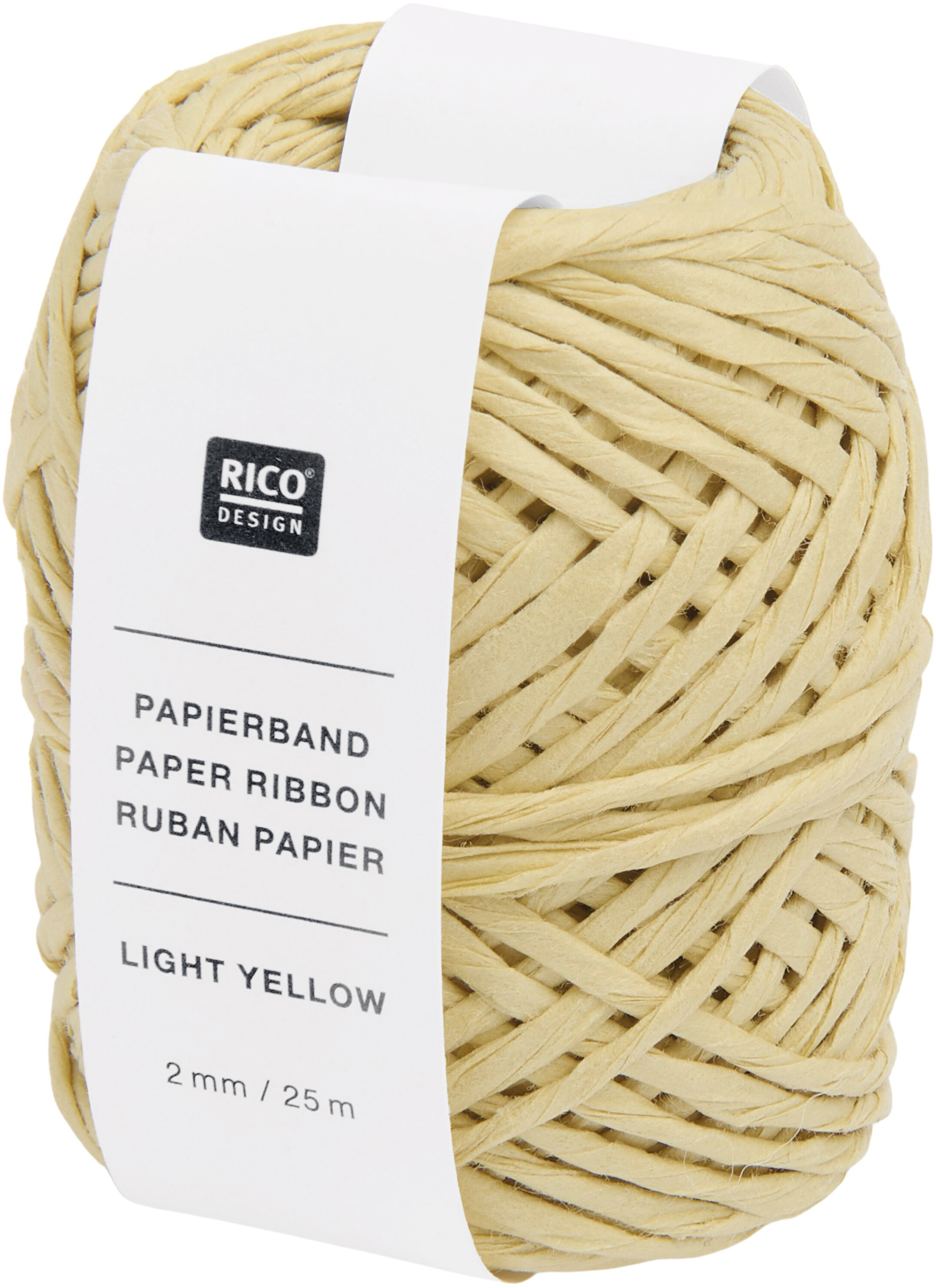 RICO DESIGN Papierband 2mmx25m 401307 Hellgelb