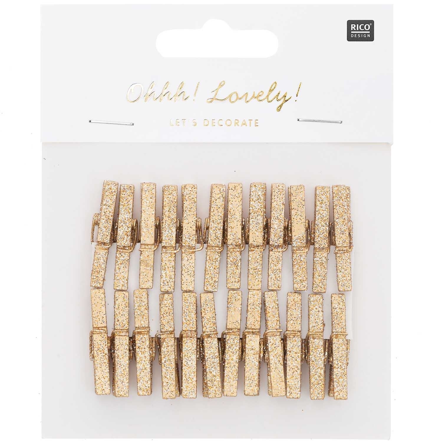 photo RICO DESIGN Clips déco pailletés 3cm 7040.30.88 gold 24 pièces