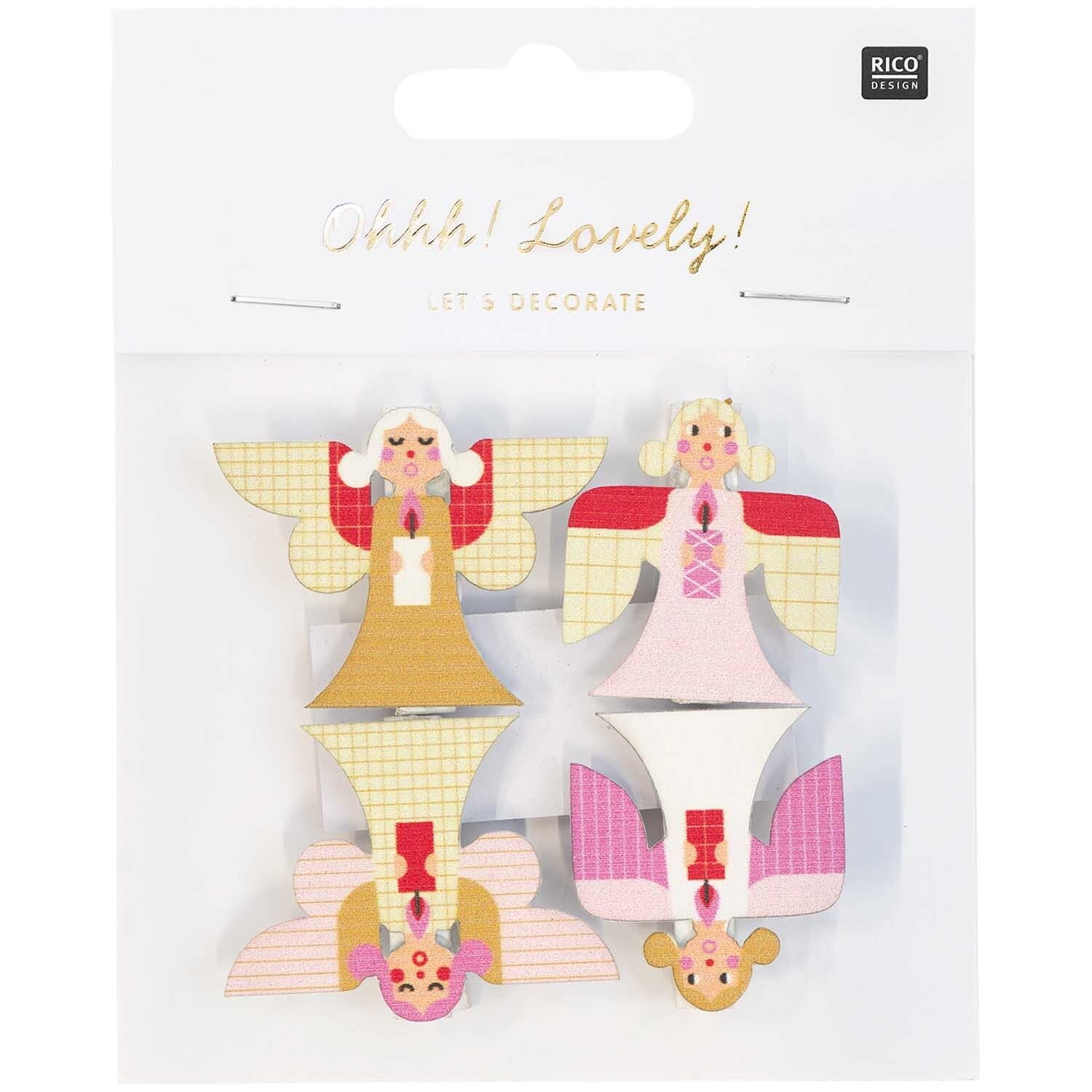 photo RICO DESIGN Clips déco ange 3.5cm 7040.31.25 4 pièces