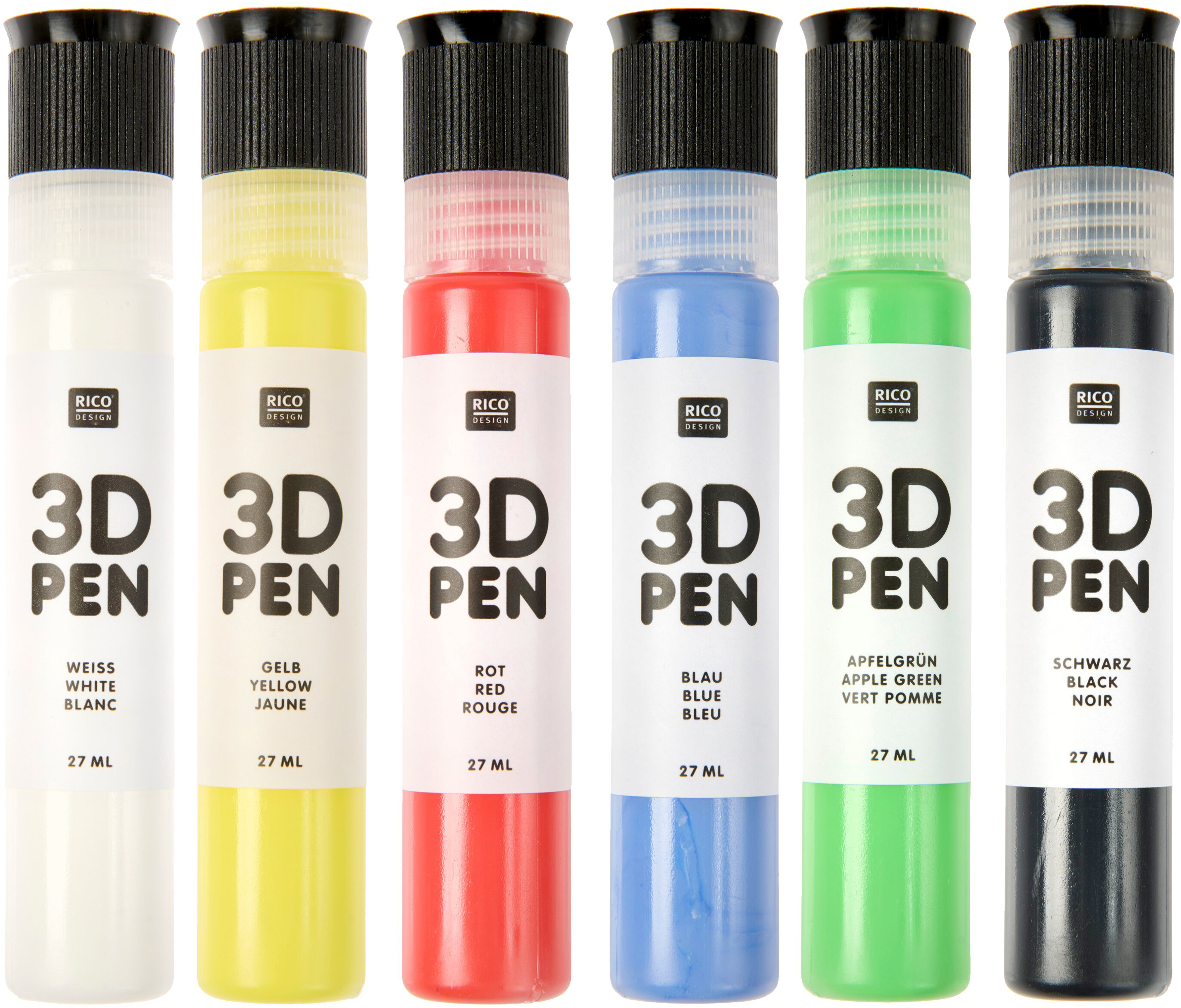 RICO DESIGN 3D Pen Set 800728 Essential 6x27ml