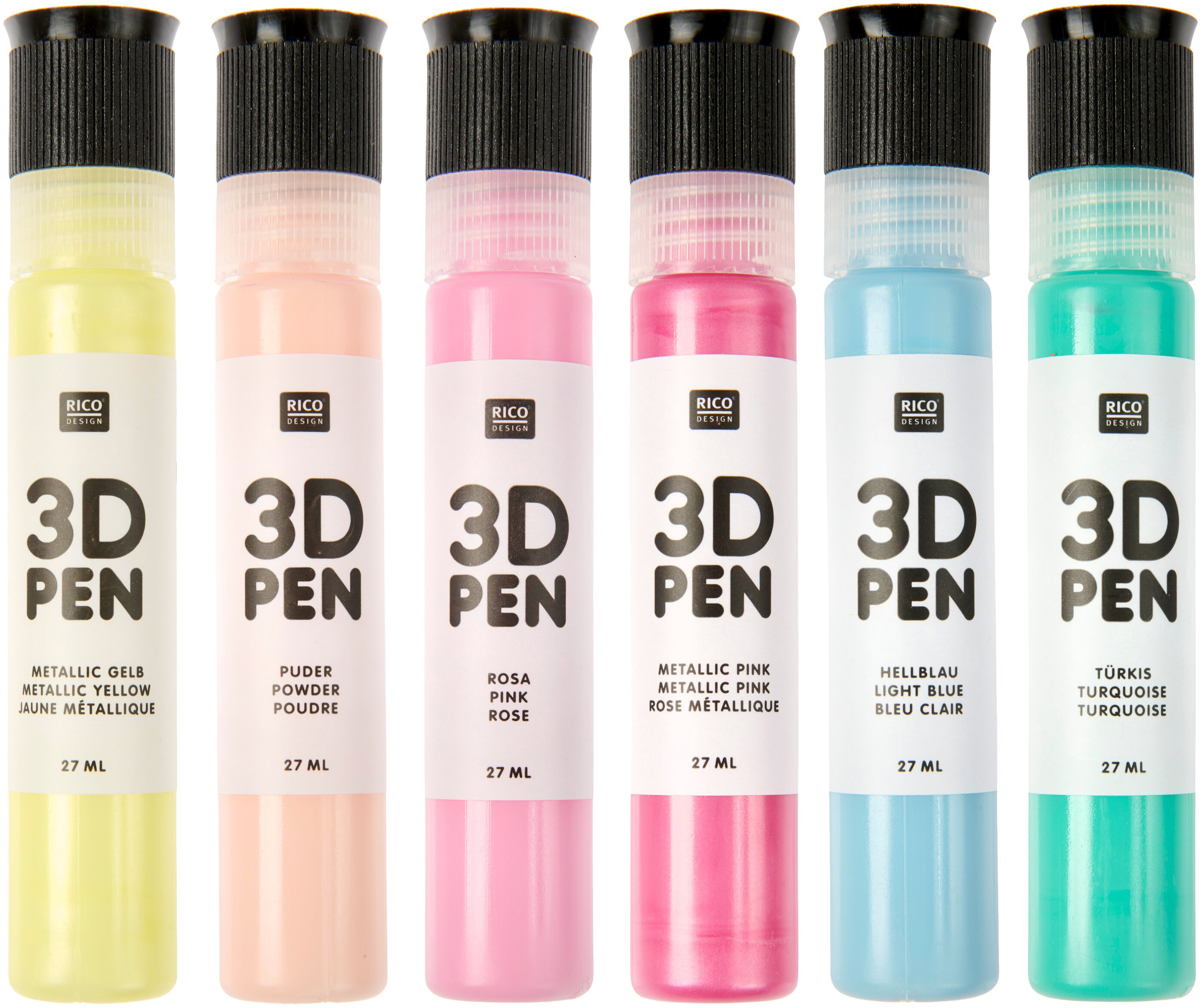 RICO DESIGN 3D Pen Set 800729 Pastel 6x27ml