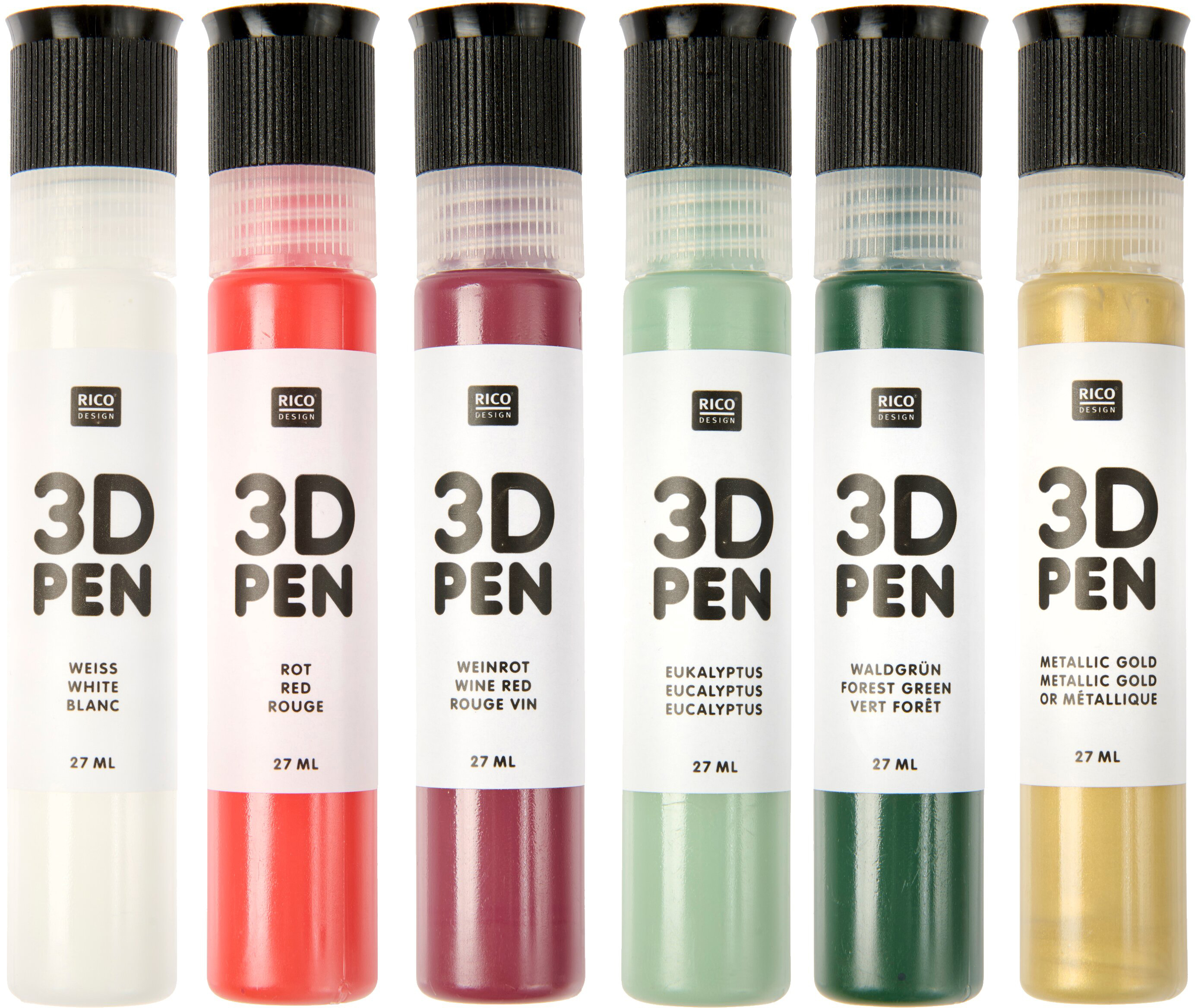 RICO DESIGN 3D Pen Set 800732 Weihnachten 6x27ml