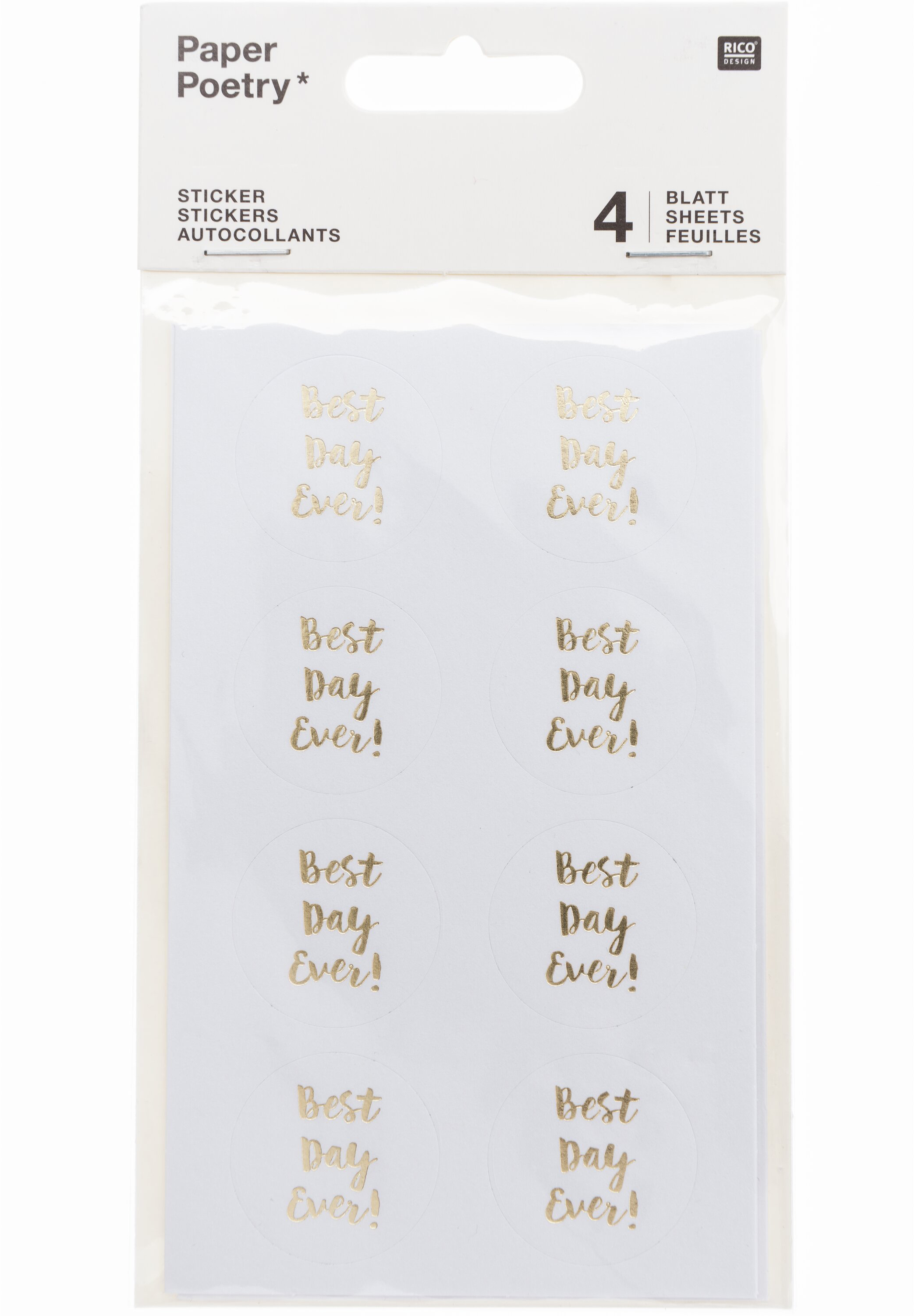 photo RICO DESIGN Sticker Best Day Ever 99001.22.13 blanc 32 pièces