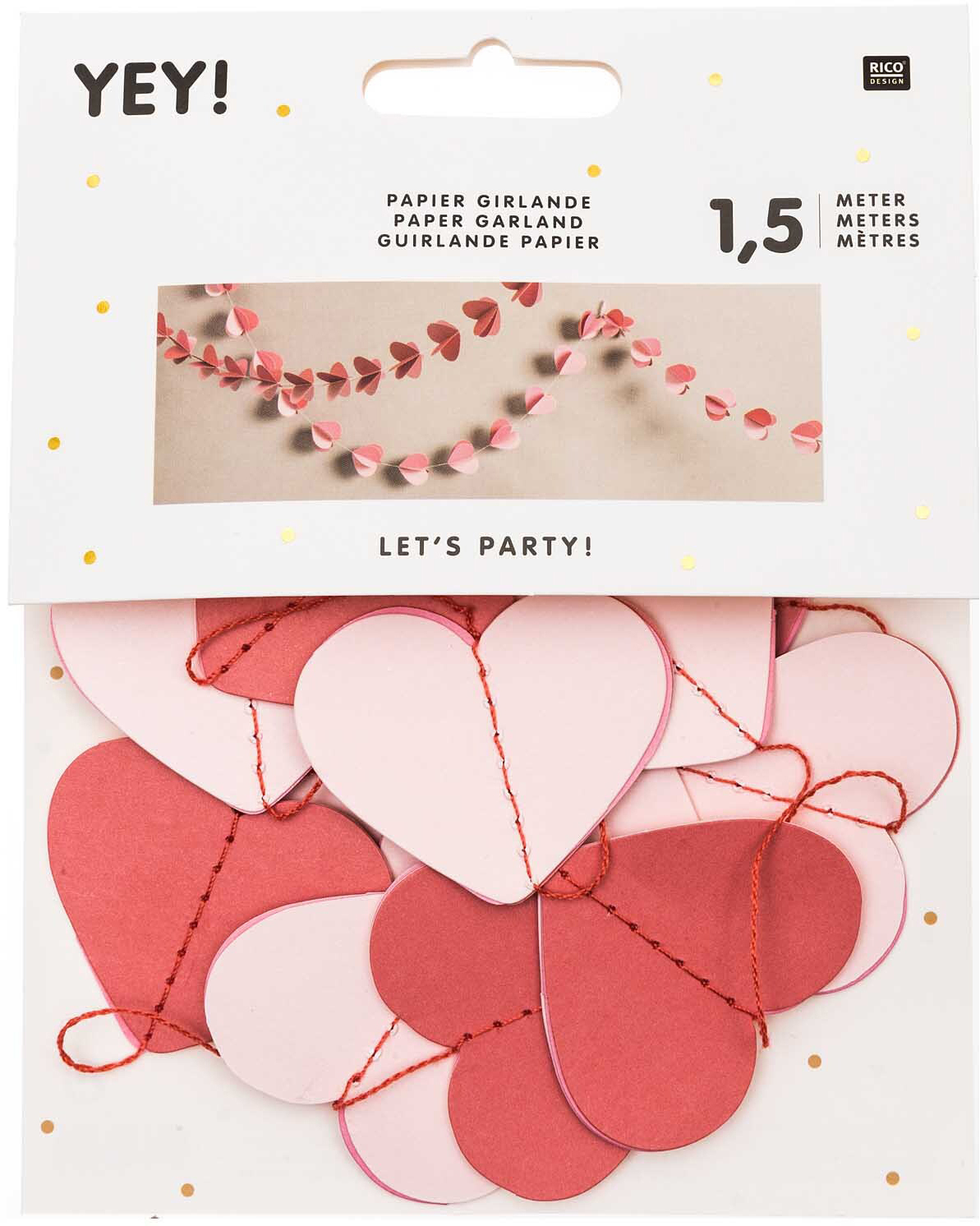 photo RICO DESIGN Guirlande curs 1.5m 99001.71.37 rouge