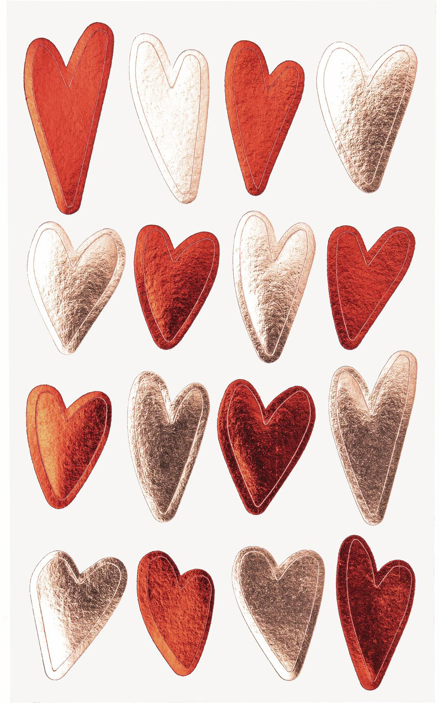 photo RICO DESIGN Sticker Coeurs 99001.78.07 rose, rouge, 48 pièces