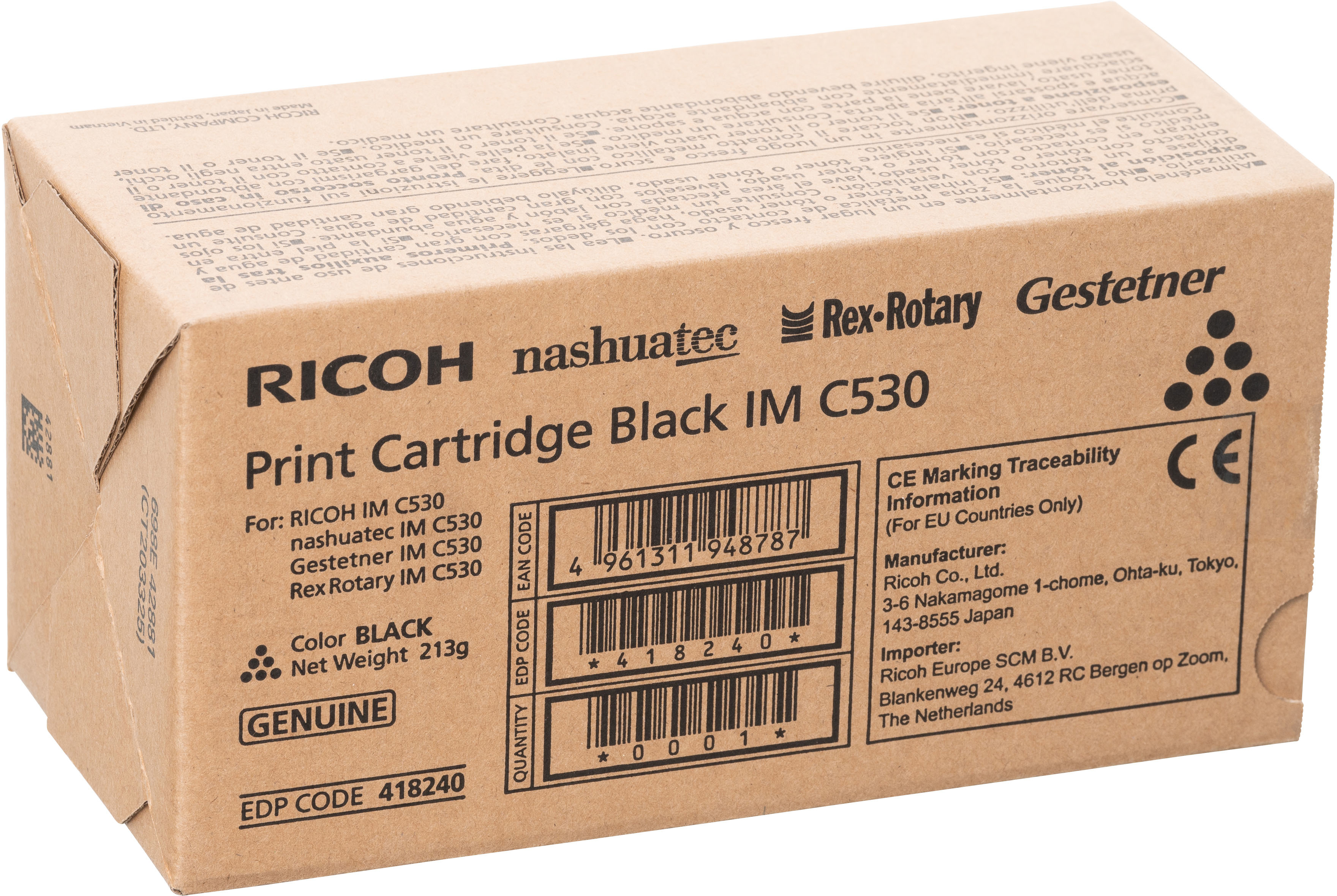 photo RICOH Toner noir 418240 IM C530 20'500 pages