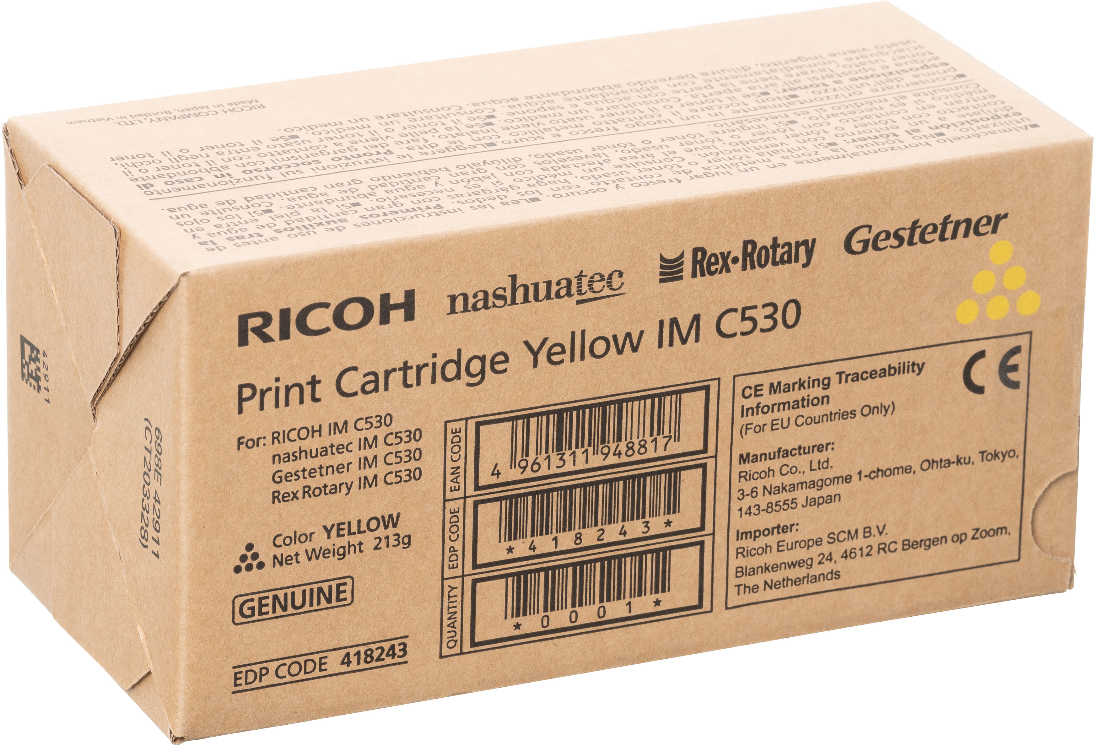 photo RICOH Toner yellow 418243 IM C530 18'000 pages