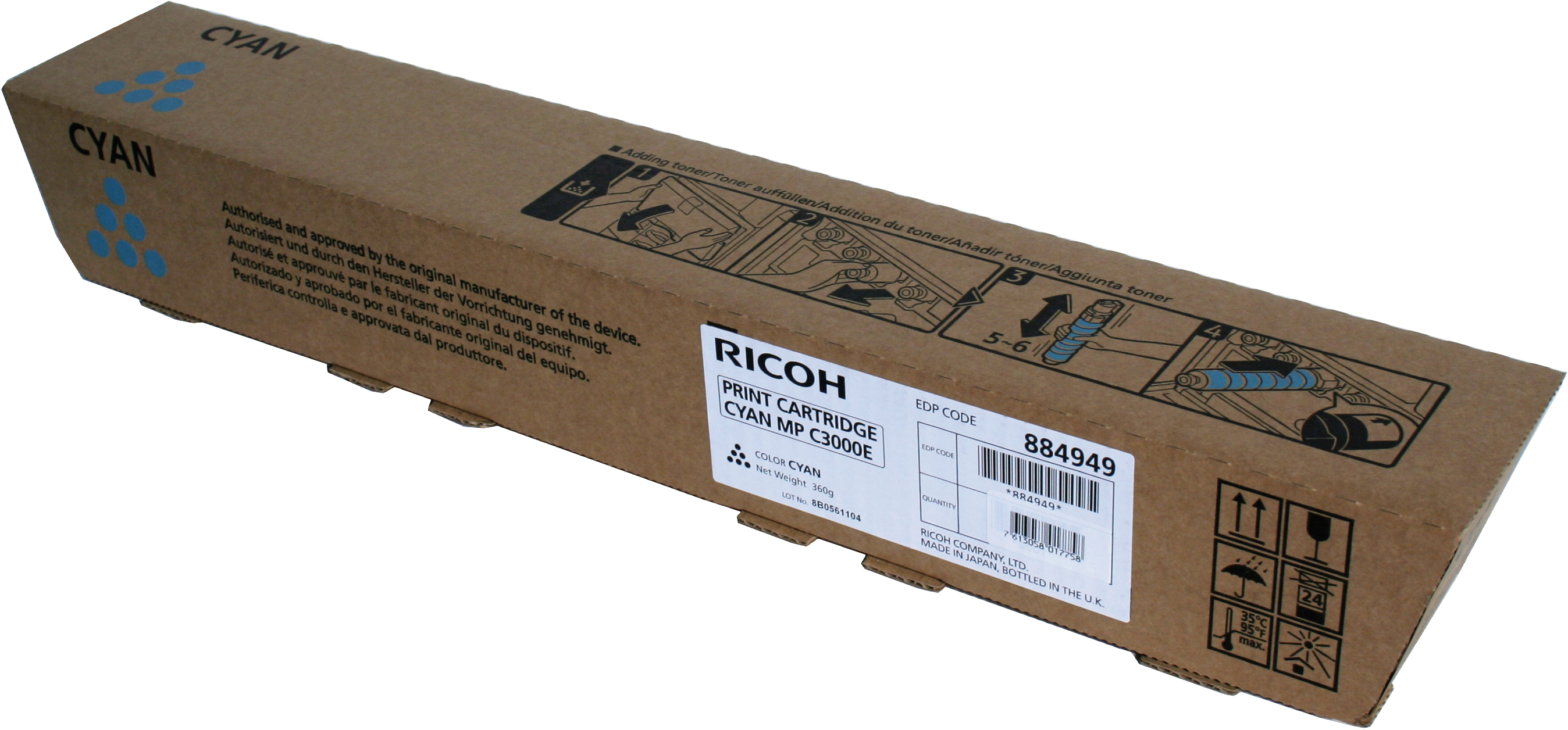photo RICOH Toner cyan 842033 MP C3000E 15'000 pages