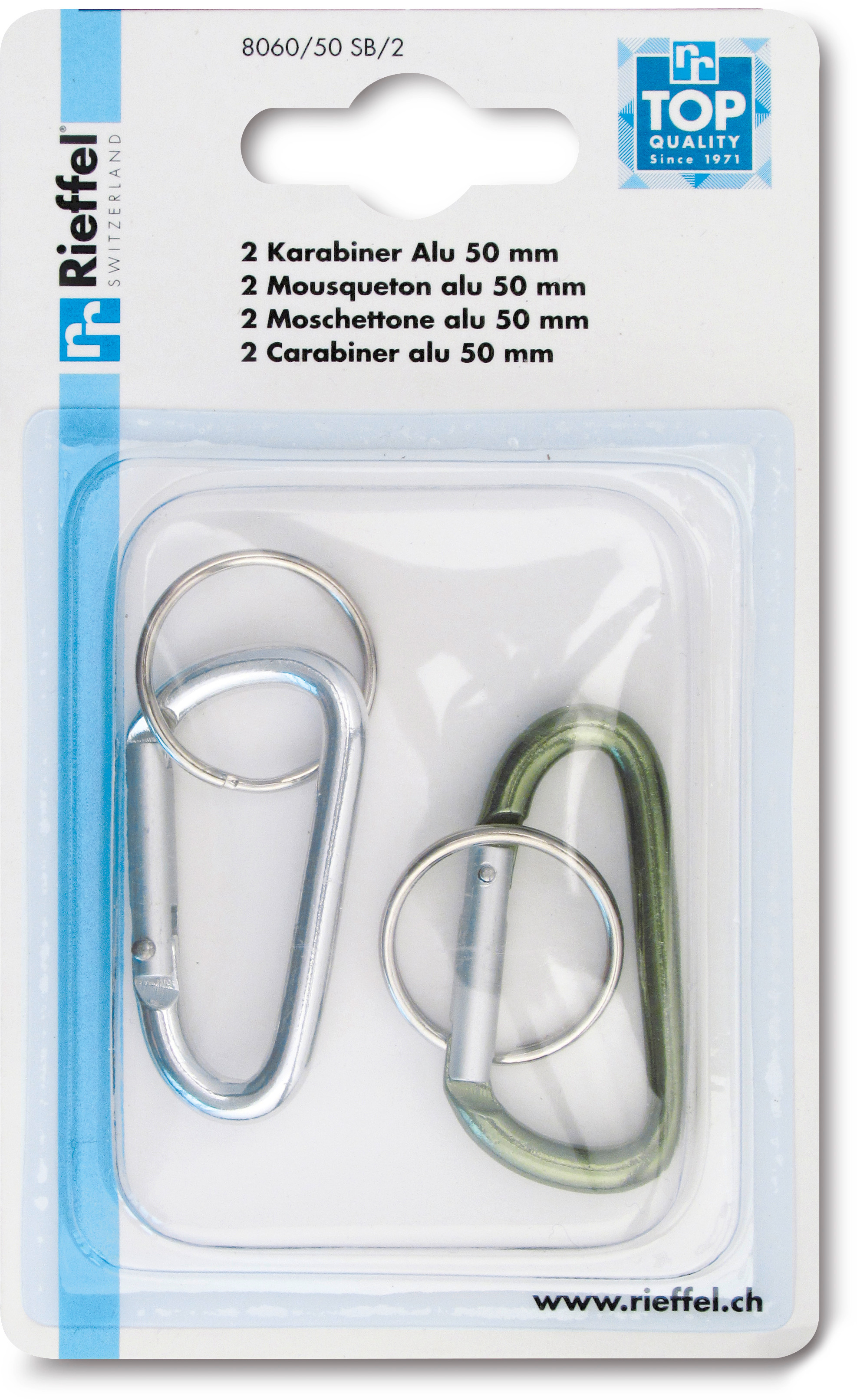 Schlüssel-Karabiner 8060/50 SB/2 50mm 2 Stück