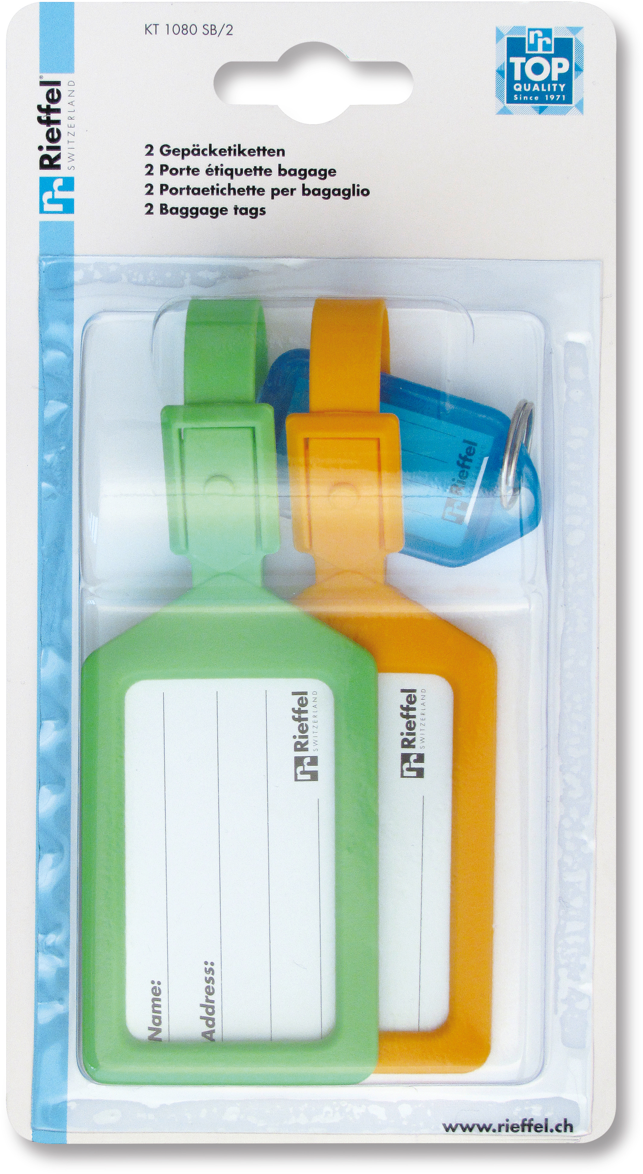 photo RIEFFEL SWITZERLAND Etiquette baggage A15861 ass. 2 pcs.
