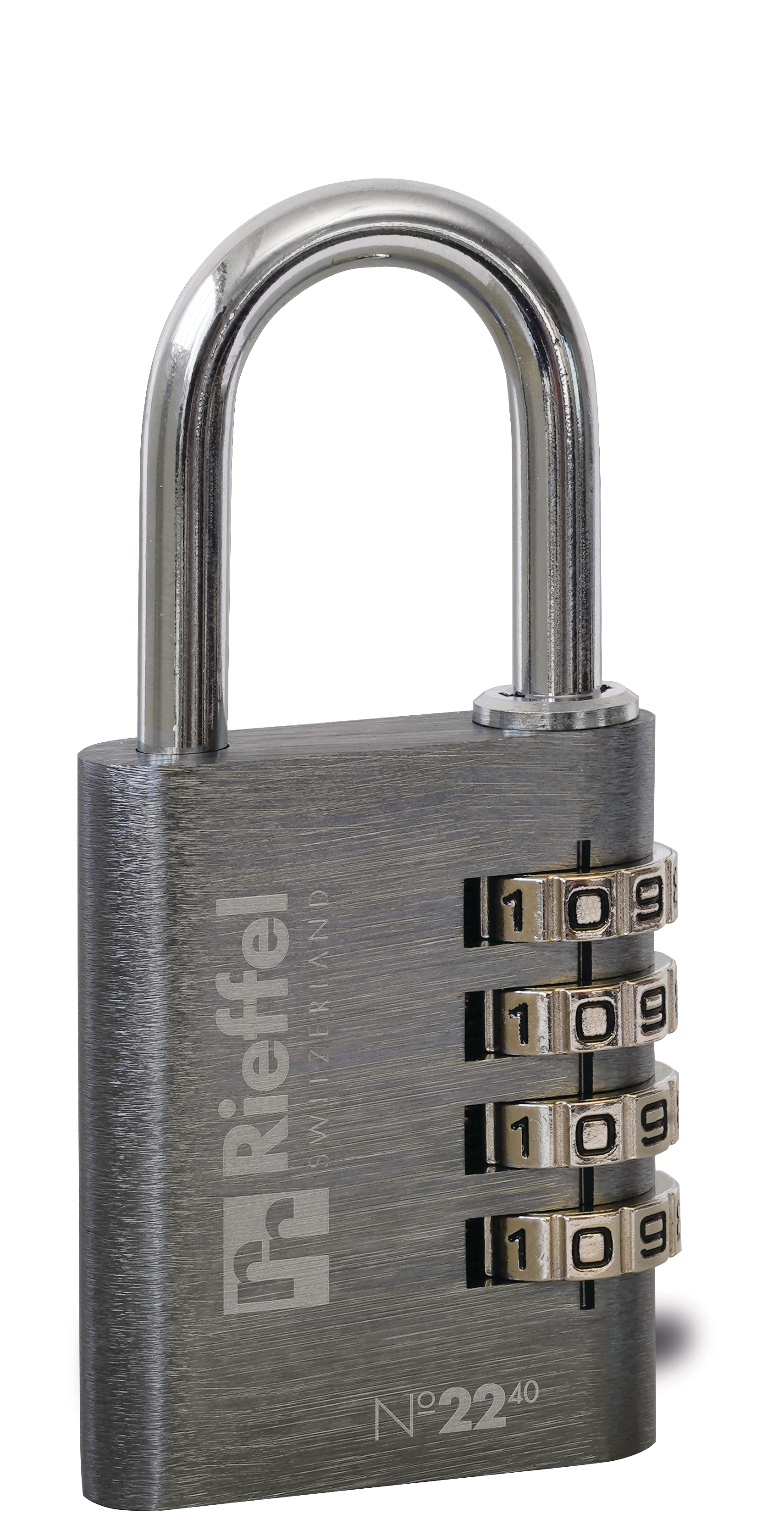 photo RIEFFEL SWITZERLAND Cadenas Nr. 22/40 A20746 gris, serrure à combinaison