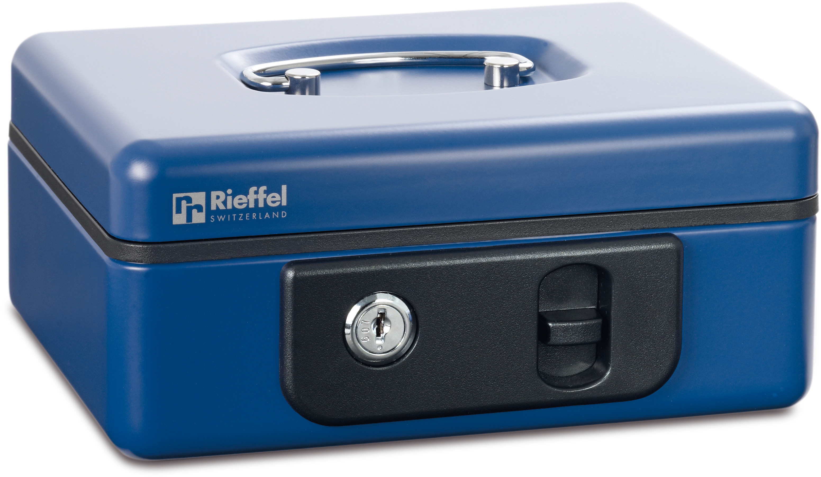 RIEFFEL SWITZERLAND Geldkassette DeLuxe 3 DELUXE3BL 23x18,5x8cm blau