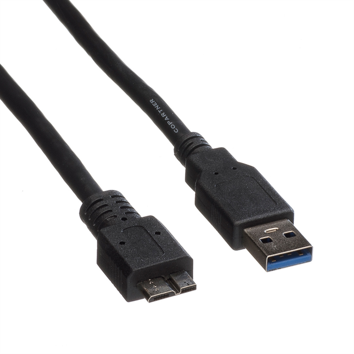 ROLINE USB-A-Micro B, Datenkabel 11.02.8873 Black, ST/ST, 3.2 Gen1 0.8m