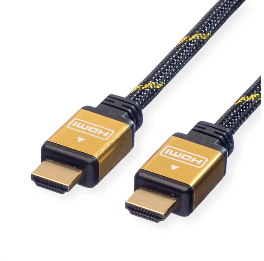 ROLINE HDMI High Speed Kabel, Eth. 11.04.5501 Gold, ST/ST, 2160p, 3D 1m Gold, ST/ST, 2160p, 3D 1m