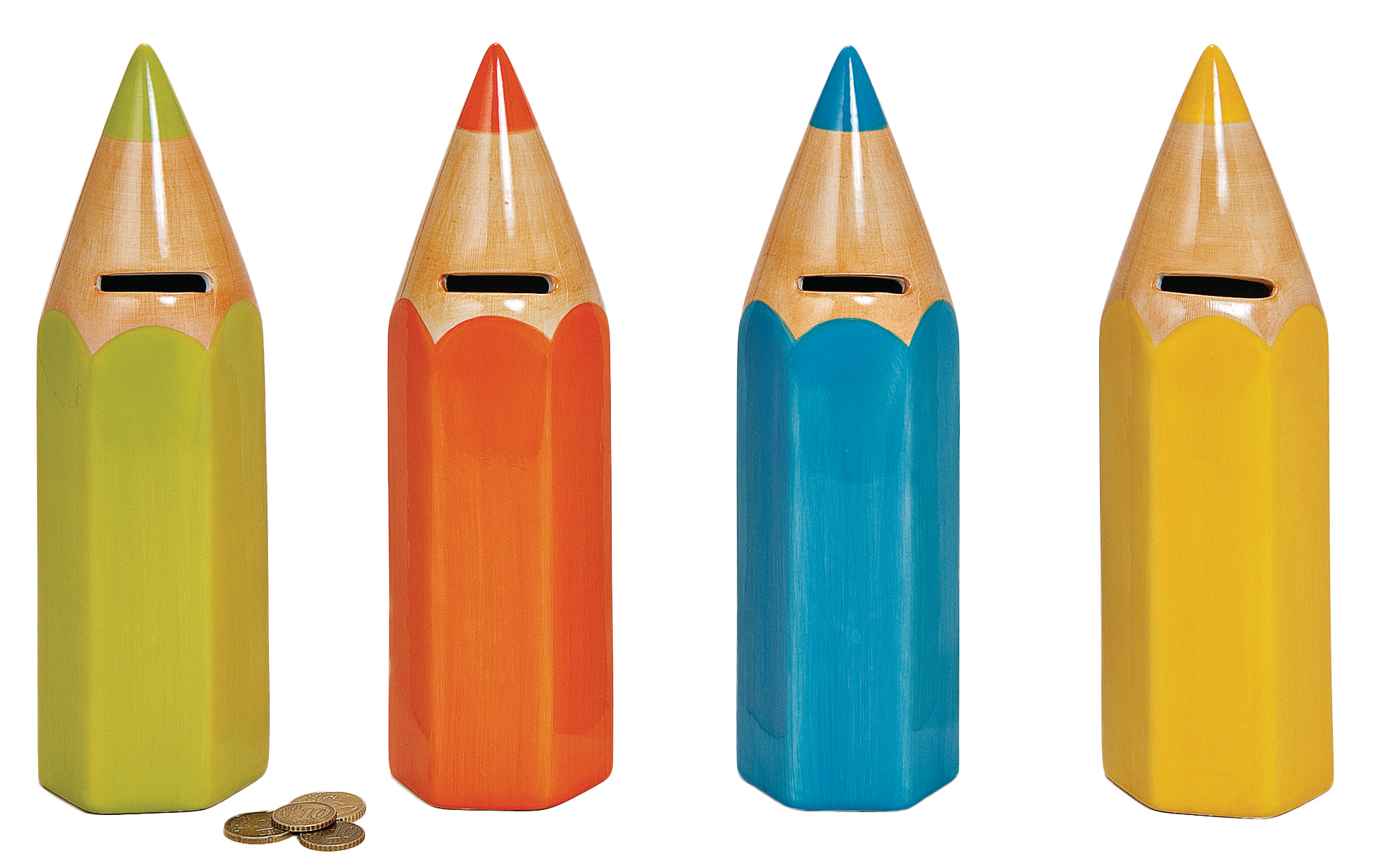 ROOST Tirelire crayon de couleur 10014391 Céramique, assortie 6x25x6cm