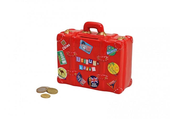 ROOST Tirelires Suitcase 17197 rouge 14x13x6cm
