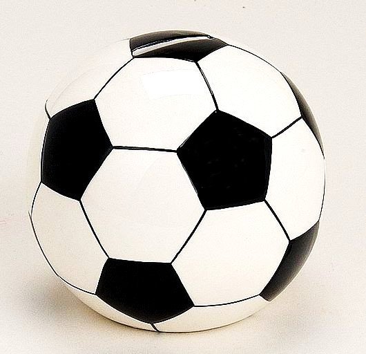 ROOST Tirelires football L 17399 noir/blanc ø13cm