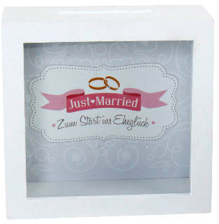 ROOST Tirelires Just Married 547648.3 bois, blanc 15x5x15cm