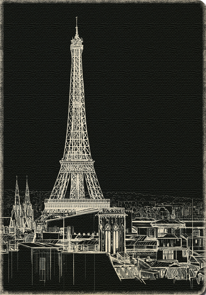 Sketchbook 18x25cm 86550 Eiffelturm, blank, 140 Blatt
