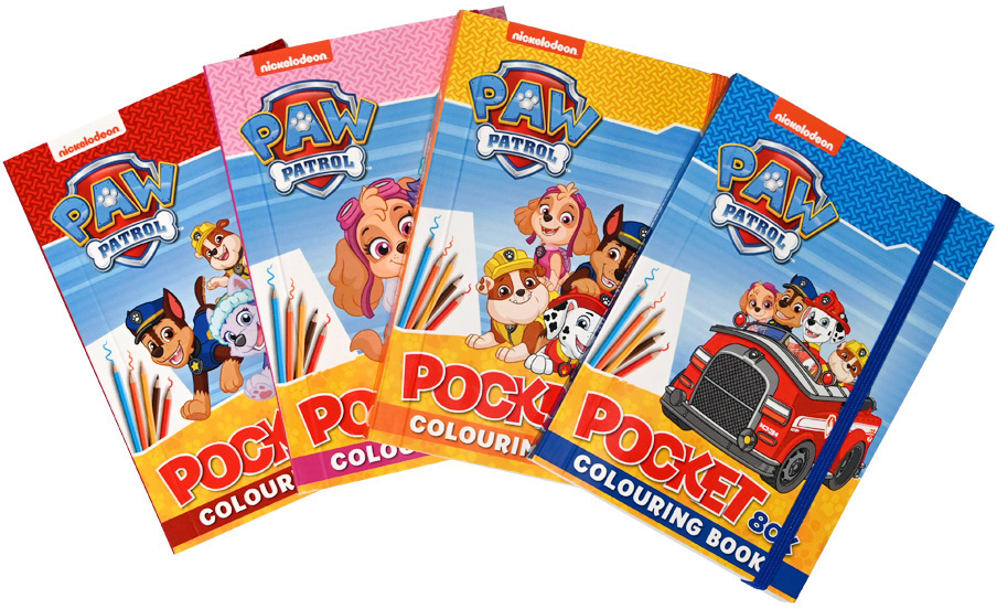 ROOST Livre à dessin de poche B065 Paw Patrol 4 pièces assortis