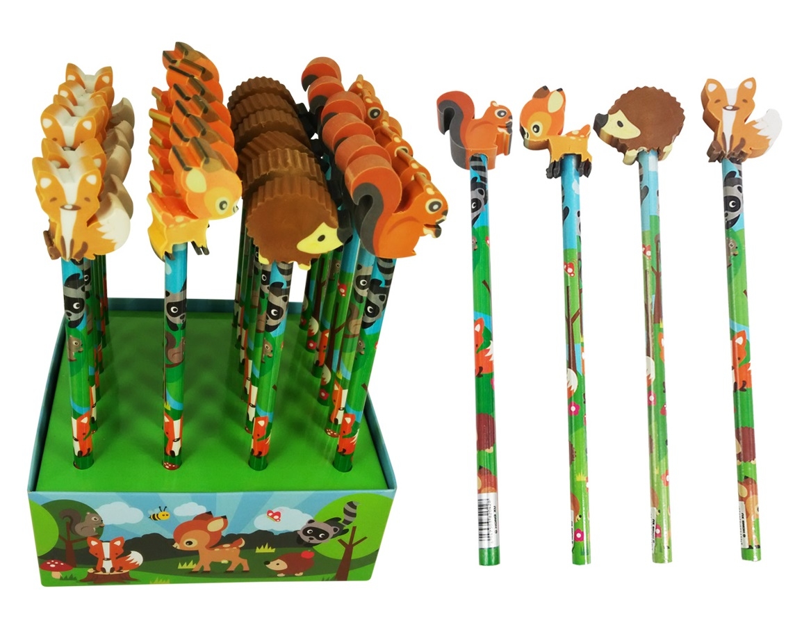 ROOST Crayon avec gomme FORE-001 Forest animal