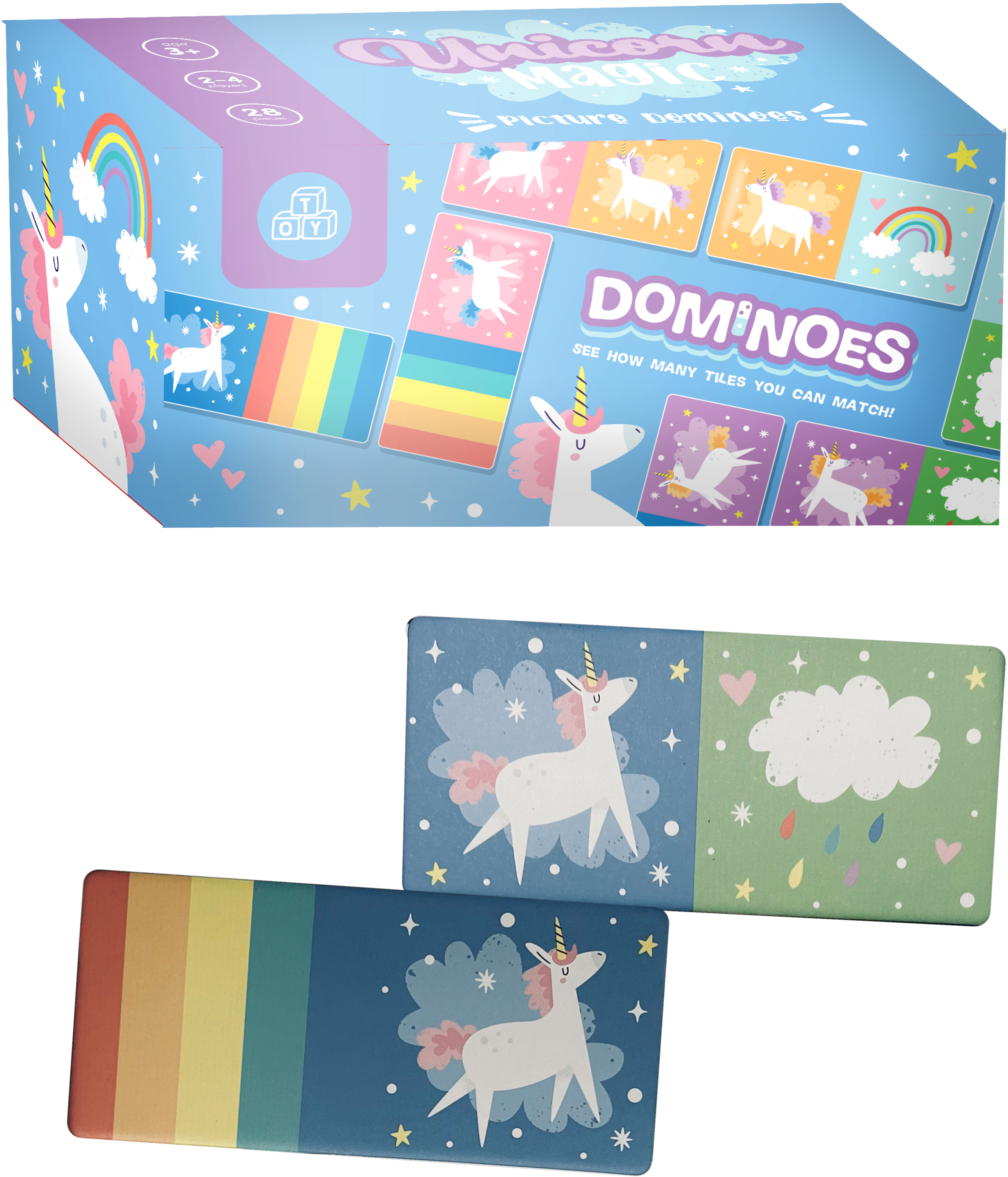 ROOST Set de domino pour enfants GAME02 licorne magique
