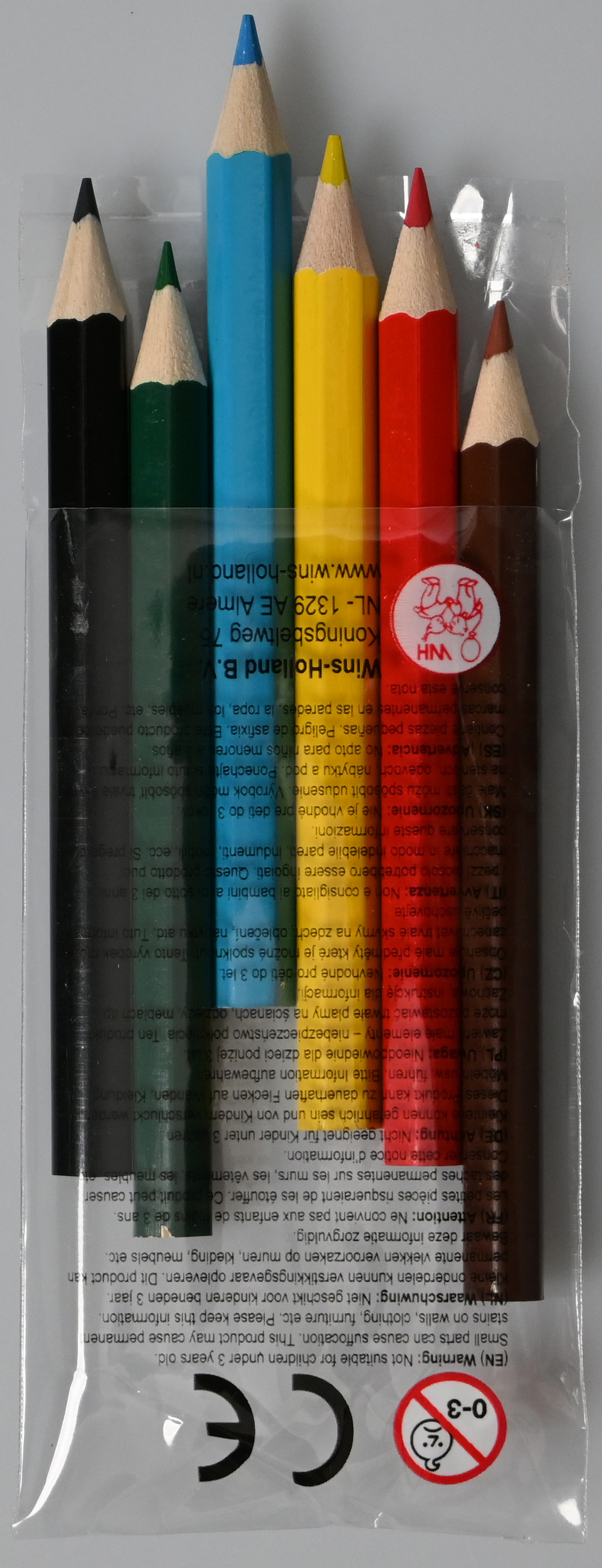 ROOST Crayon de couleur Mini KL320 4,5x8,7cm 6 pièces