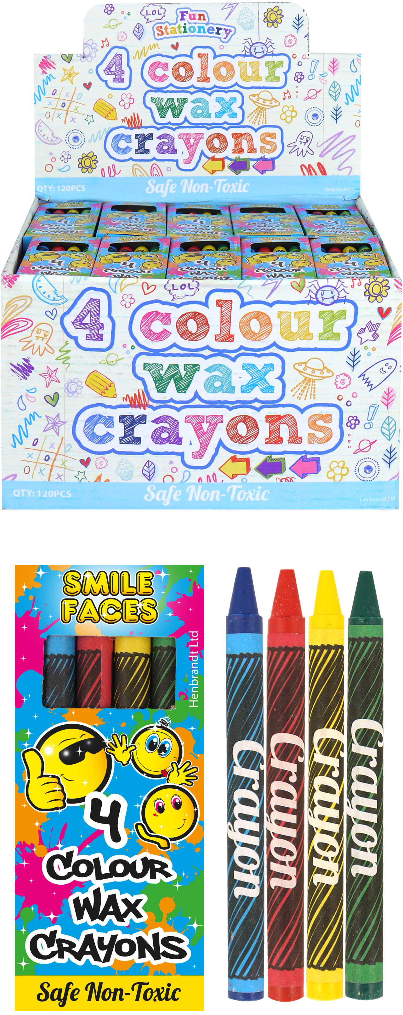 ROOST Crayon wax Smile 4 PC Box S51 206 8c, 4 ass.