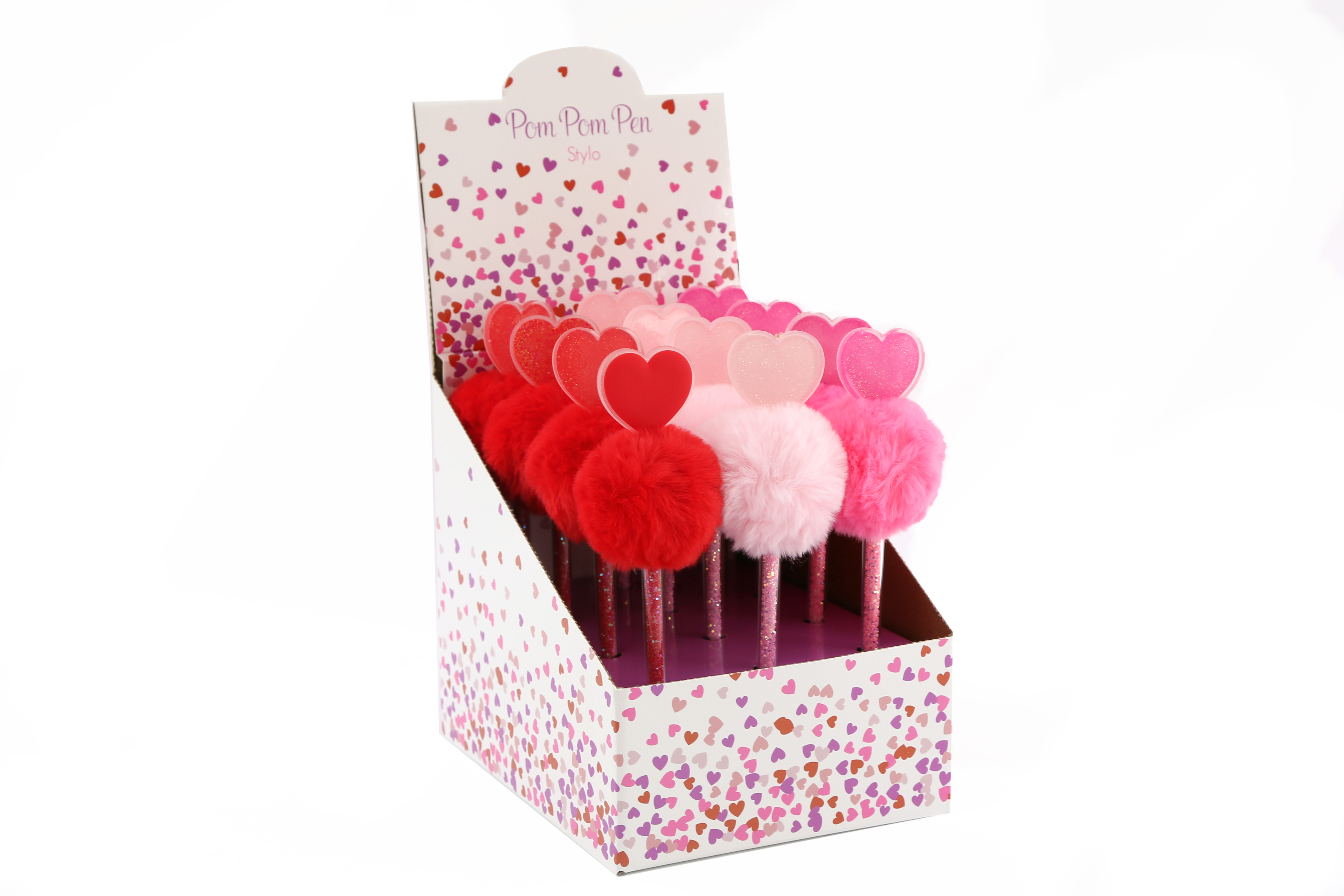 ROOST Stylo a bille ST7236 Heart Pompom