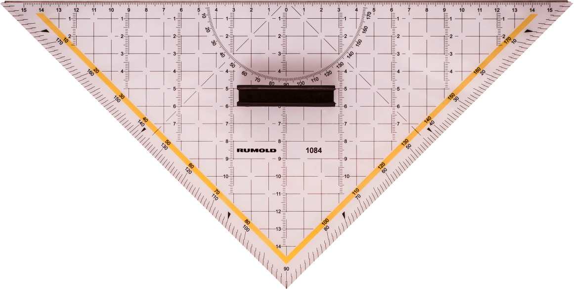 RUMOLD Equerre techn. 1084 Plexiglas Hypotenuse 325mm