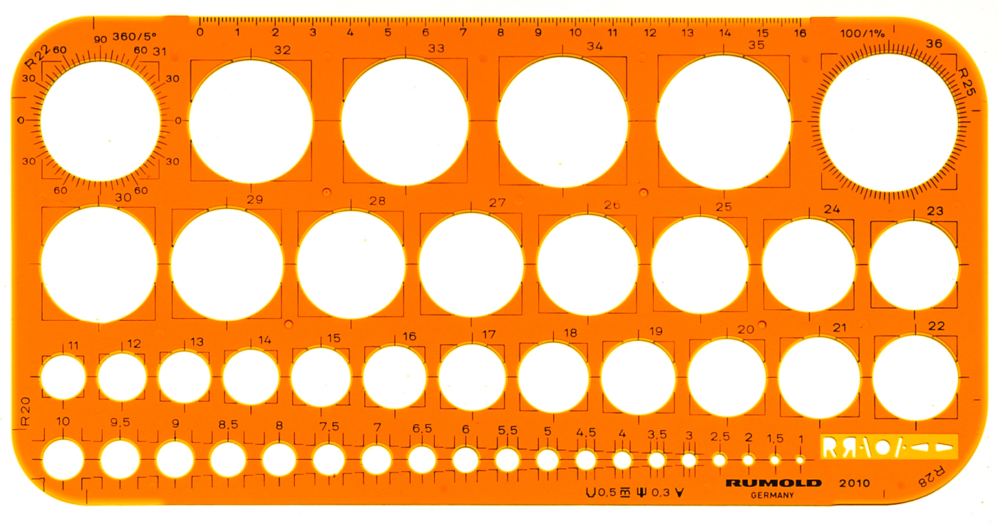 RUMOLD Calibre circulaire 1-36mm 2010 orange/transp.