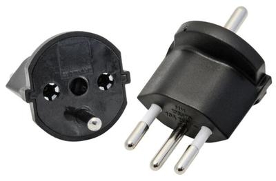 photo S-ELECTRO Adaptateur fixe SchuKo-CH 4.107438 noir, 3-pôles