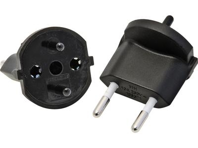 photo S-ELECTRO Adaptateur fixe SchuKo-CH 4.135802 noir, 3-pôles