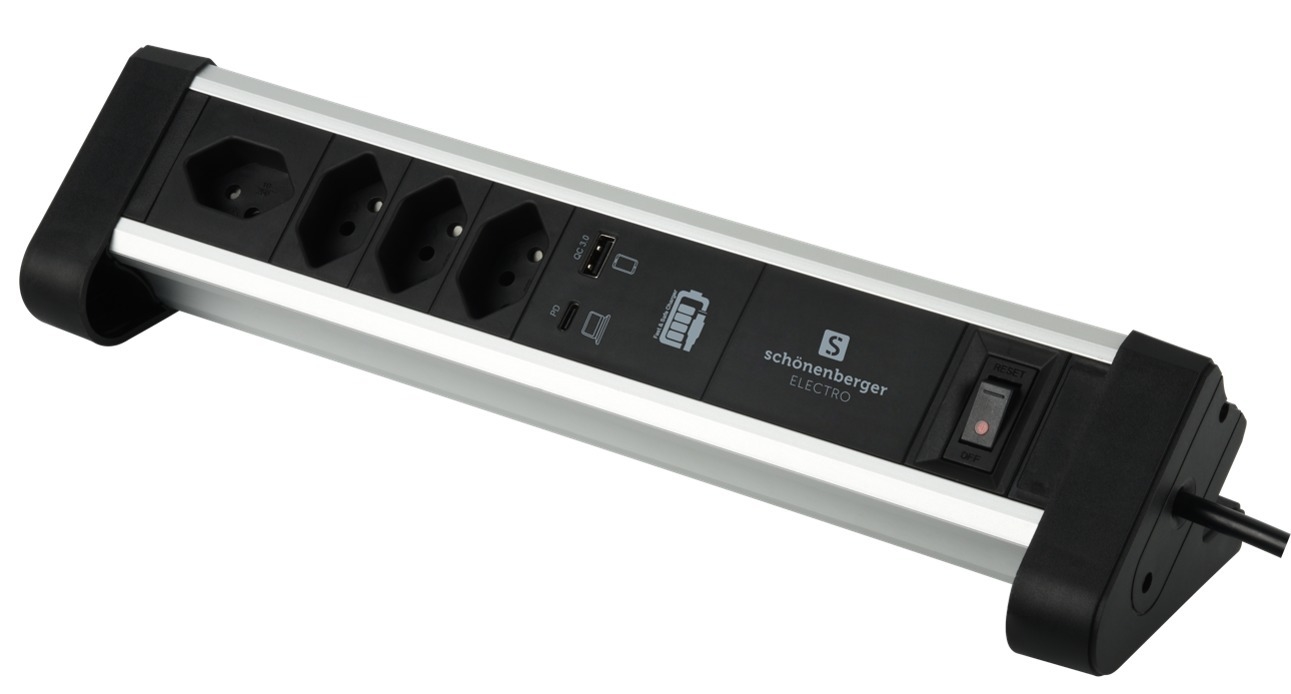 S-ELECTRO Bloc multiprises de table Alu 85.835.4AL USB C/A