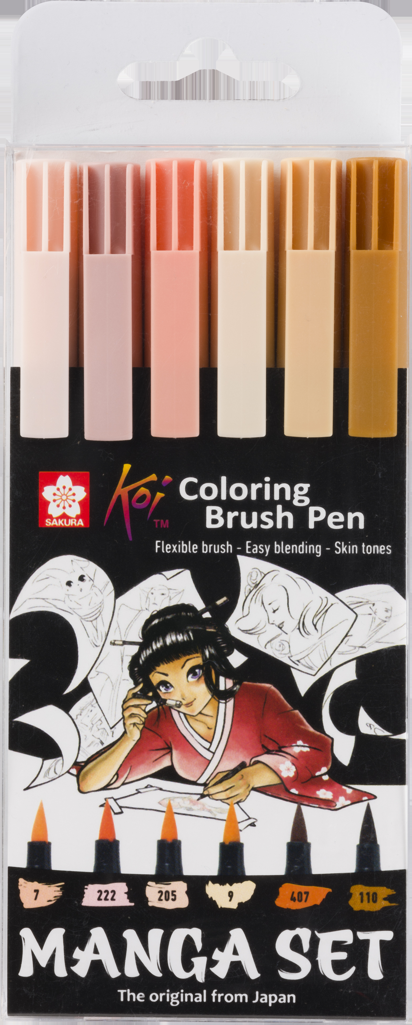 photo SAKURA Brush Pen Koi Colouring POXBRMAN6 Manga-Set 6 pièces