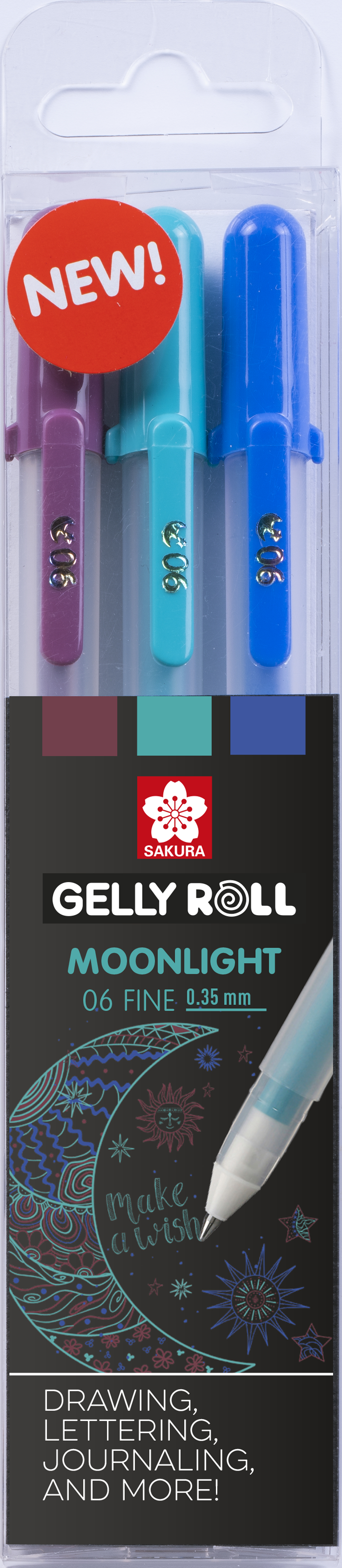 photo SAKURA Gelly Roll 0.7mm POXPGBMOO3F Moonlight Galaxy, ass. 3 pcs
