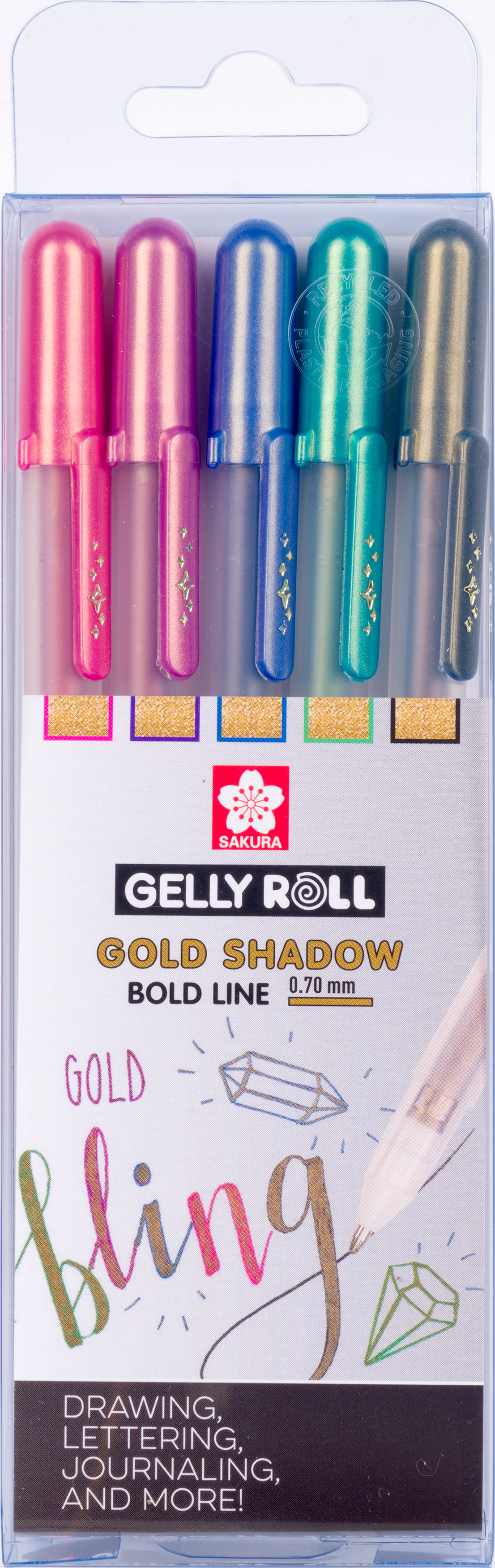 photo SAKURA Gelly Roll 0.7mm POXPGBSHA5A Gold Shadow 5 pièces