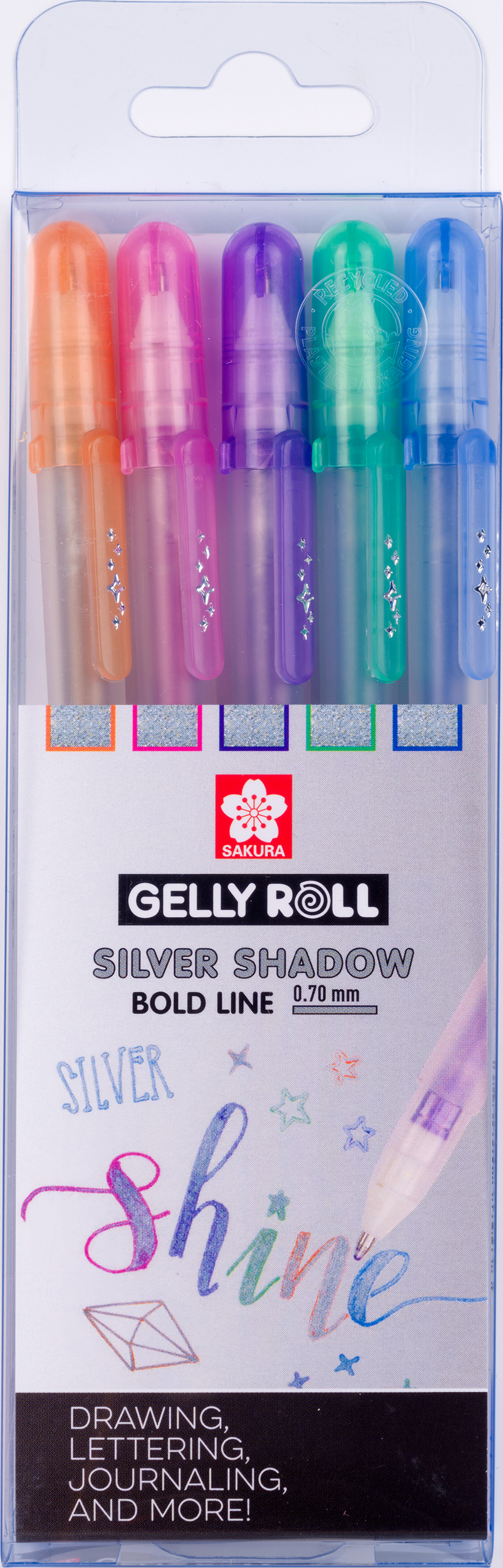 photo SAKURA Gelly Roll 0.7mm POXPGBSHA5B Silver Shadow 5 pièces