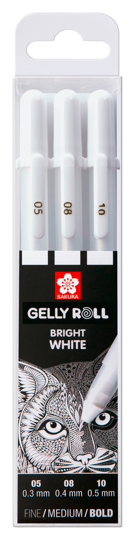 SAKURA Gelly Roll 0.3/0.4/0.5mm POXPGBWH3C White 3 pcs.