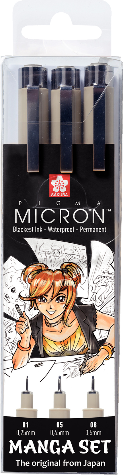 SAKURA Manga Pigma Micron Set POXSDKMAN3 3 pcs.
